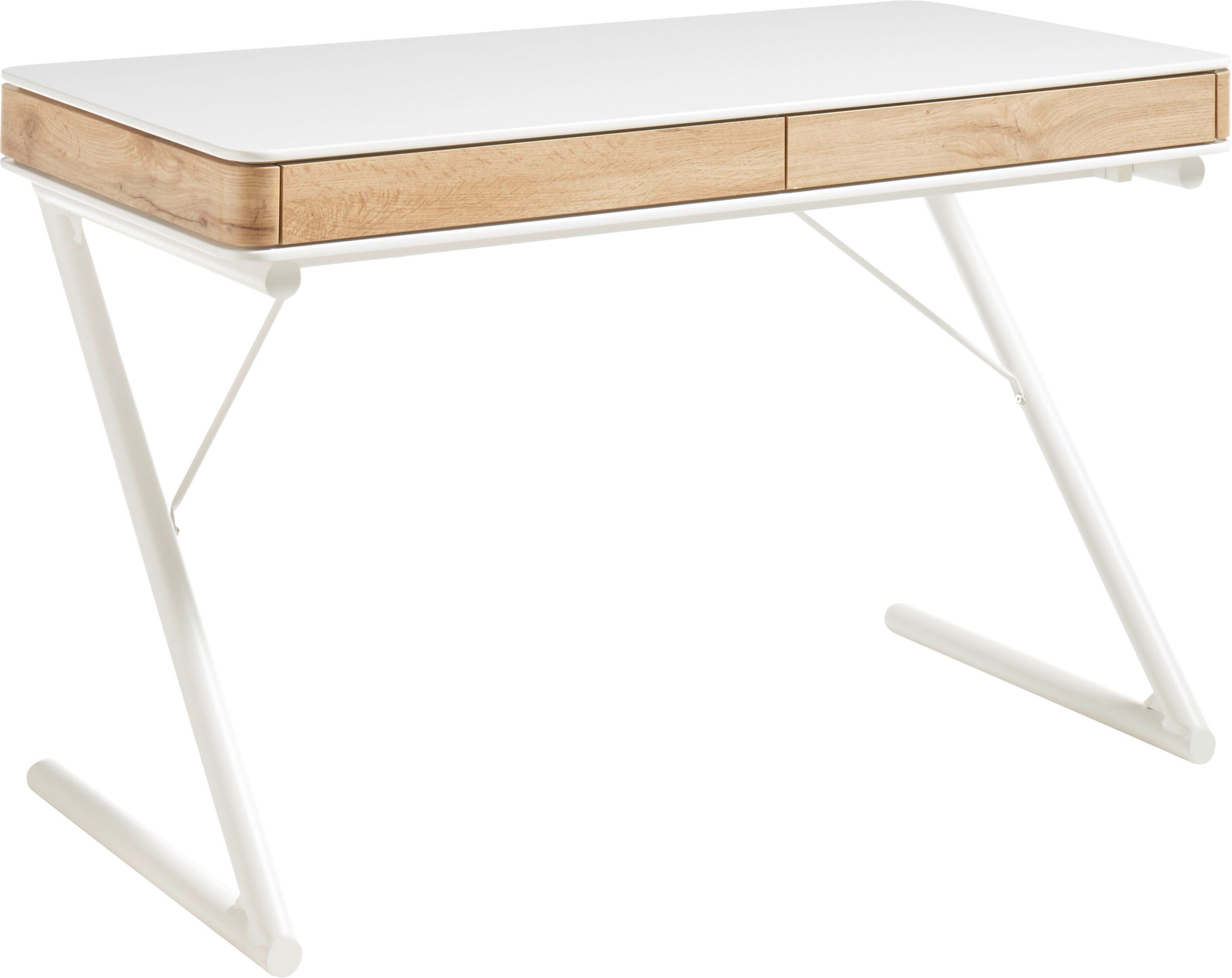 MCA furniture Bureau Boekarest matwit met laden, breedte 120 cm