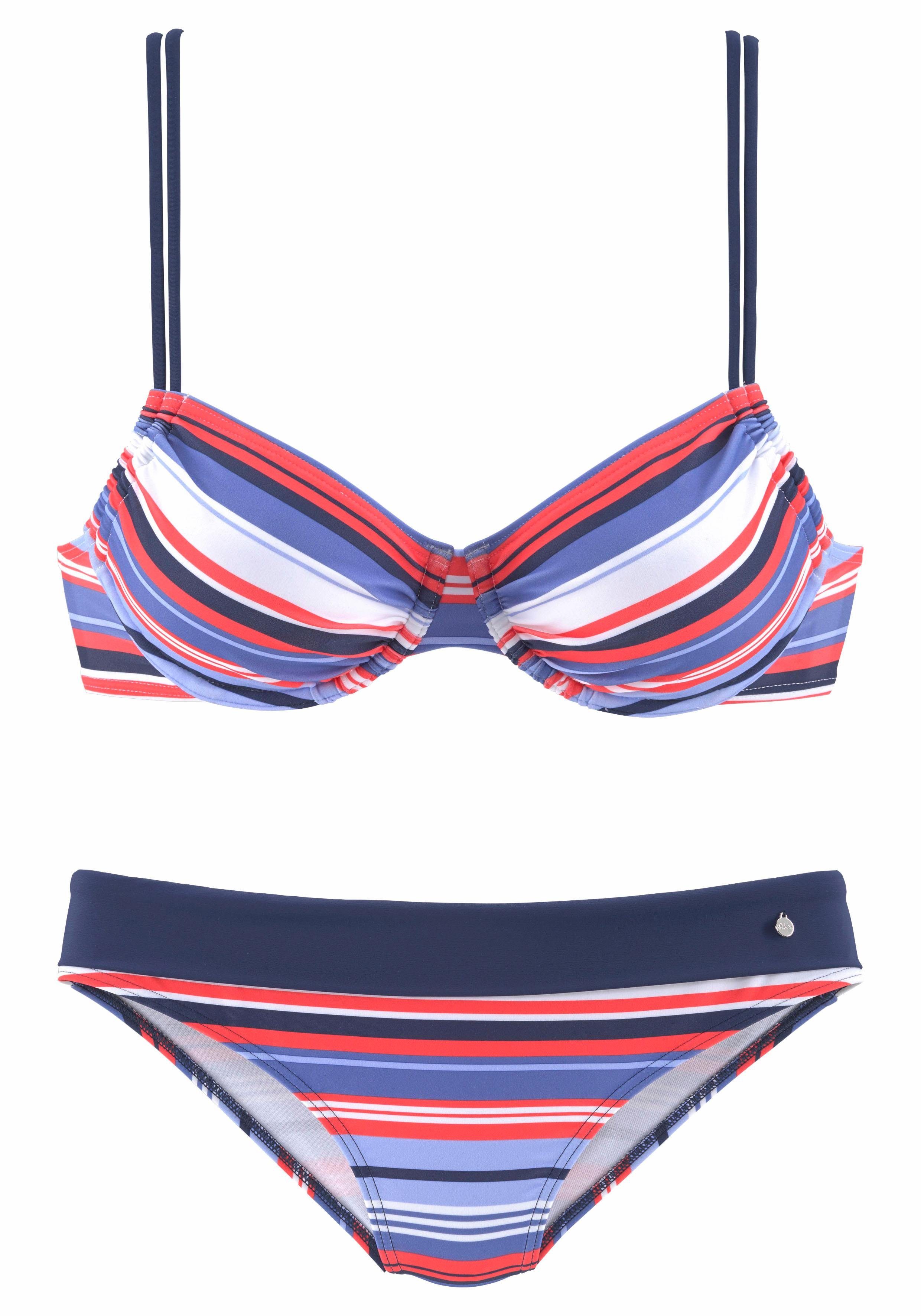 s.Oliver RED LABEL Beachwear Beugelbikini met maritieme strepen