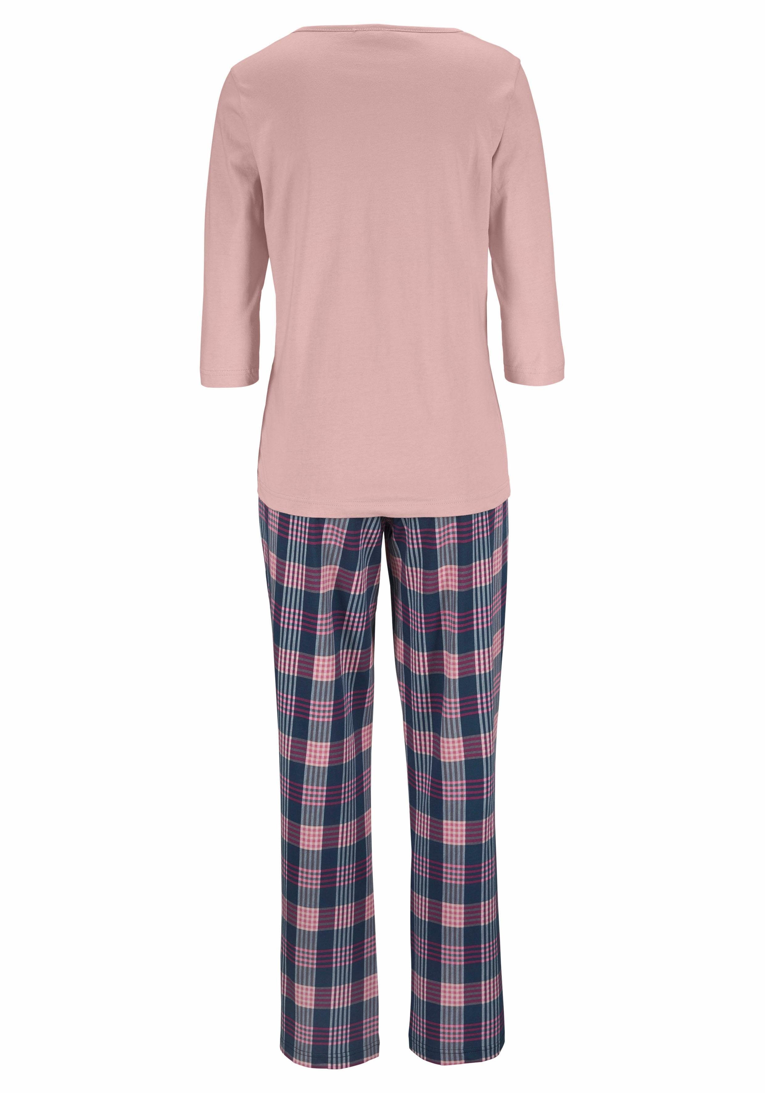 Vivance Dreams Pyjama met geruite broek (4-delig, Set van 2)