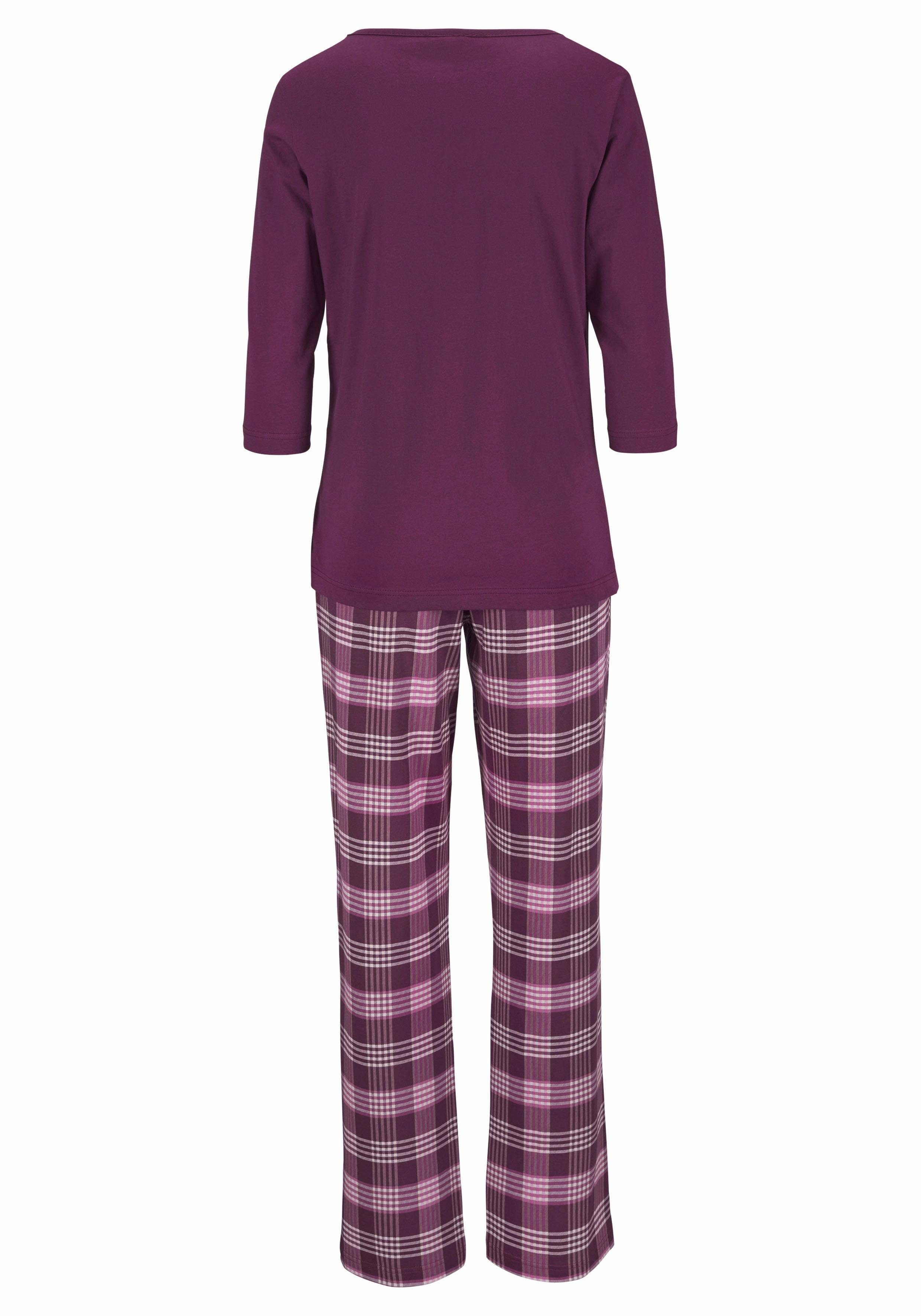 Vivance Dreams Pyjama met geruite broek (4-delig, Set van 2)
