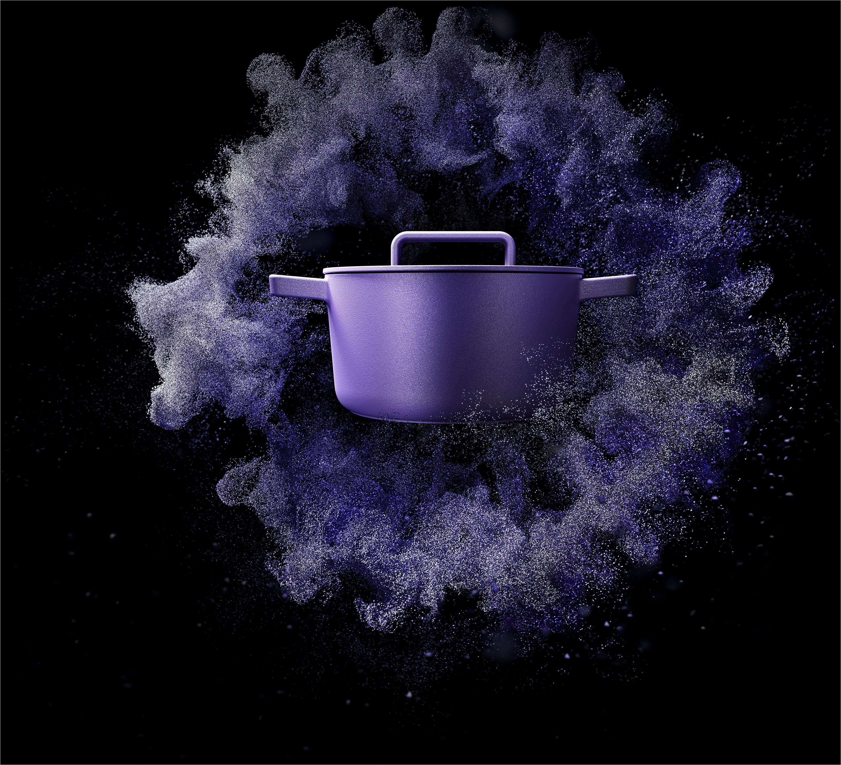 WMF Braadpan Flavour, Ø 24 cm 5,2 liter, gietijzeren kookgerei, deksel met condensatienoppen