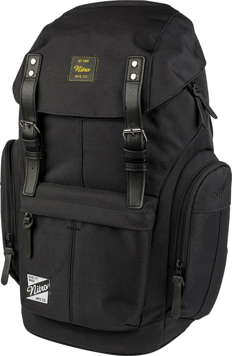 NITRO Vrijetijdsrugzak Daypacker met laptopvak, schoolrugzak, wandelaarsrugzak of streetpack unisex rugzakken zwart
