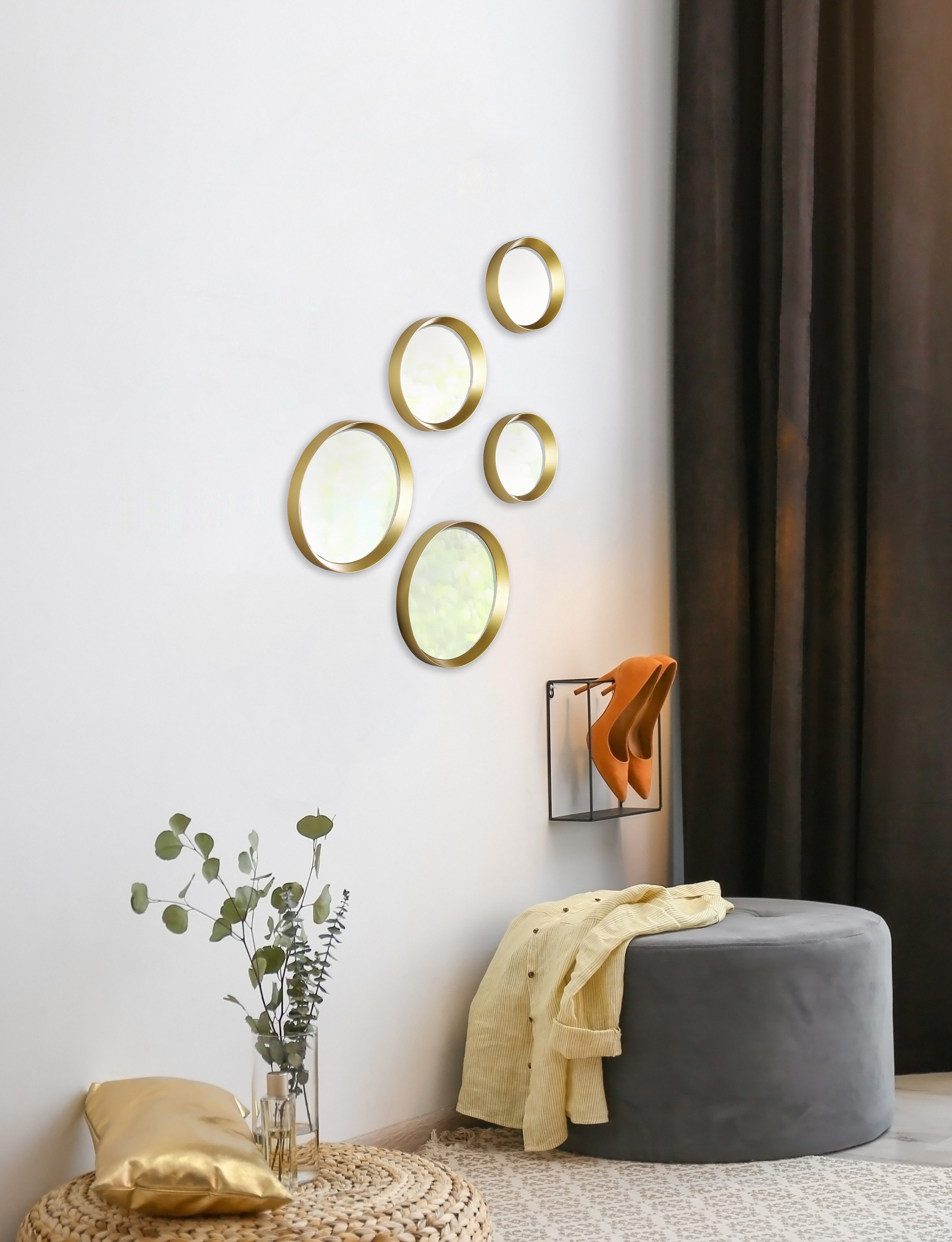 MIRRORS AND MORE Sierspiegel VIVIEN Wandspiegel, rond (set, 5 stuks)