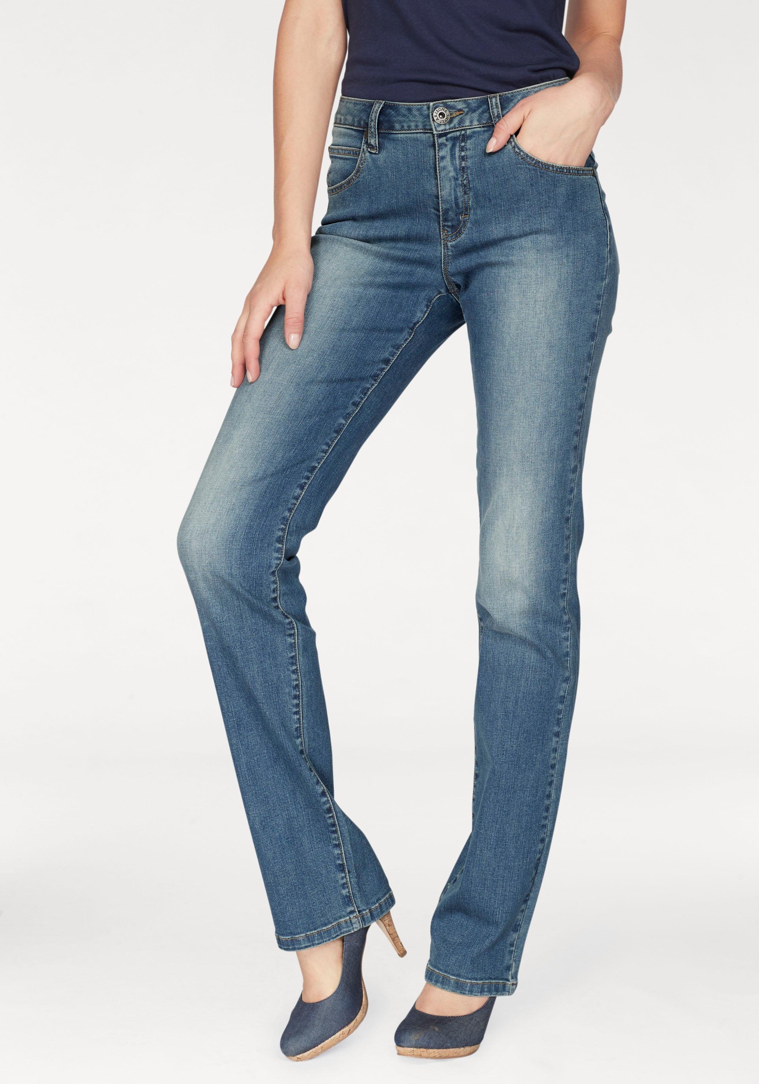 Arizona Rechte jeans Curve-Collection hoge taille, rinsed-wassing, cleaner look
