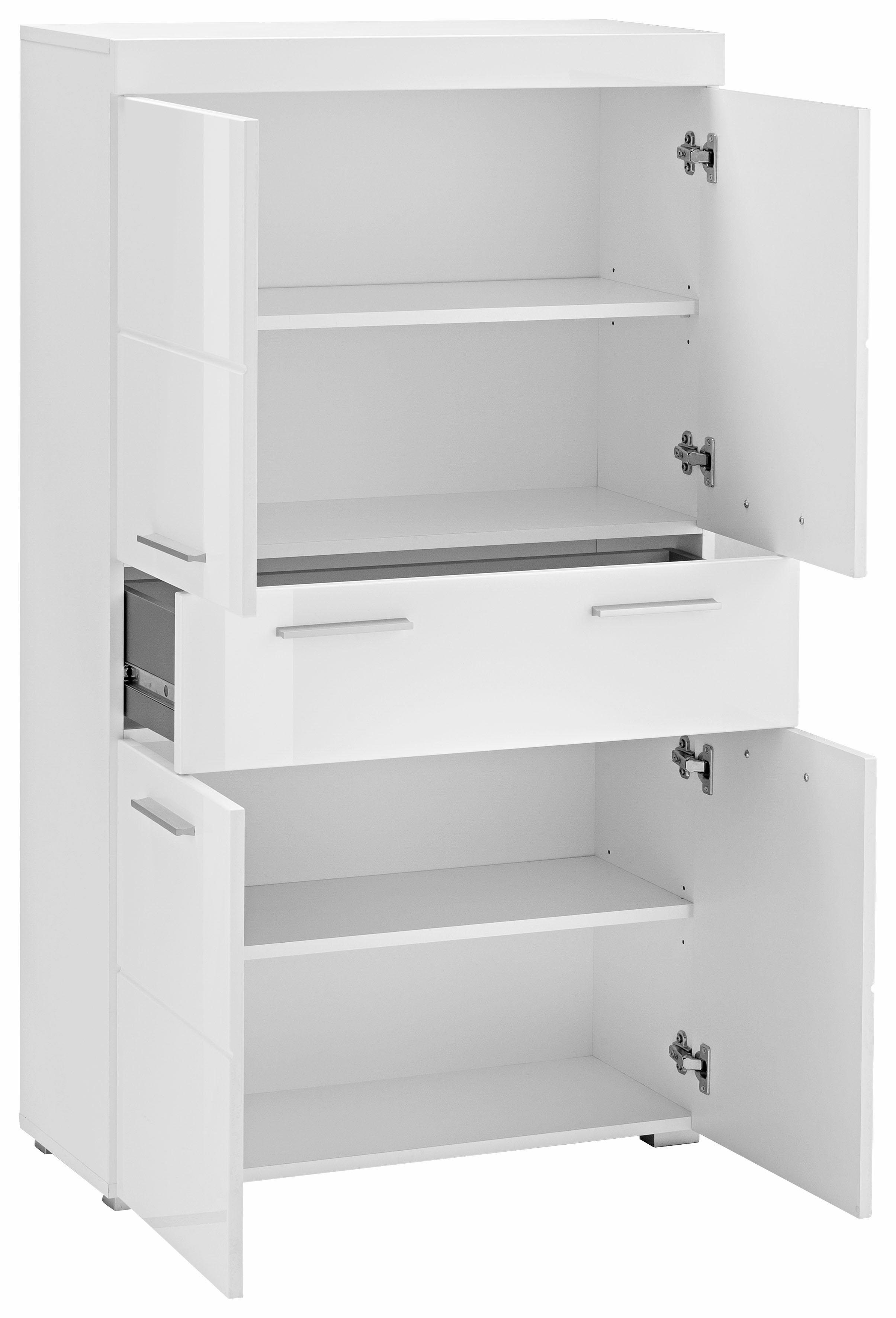 INOSIGN Halfhoge kast Avena Badkamerkast met 1 lade en 4 deuren - afmetingen (B/D/H) 73/31/130 cm