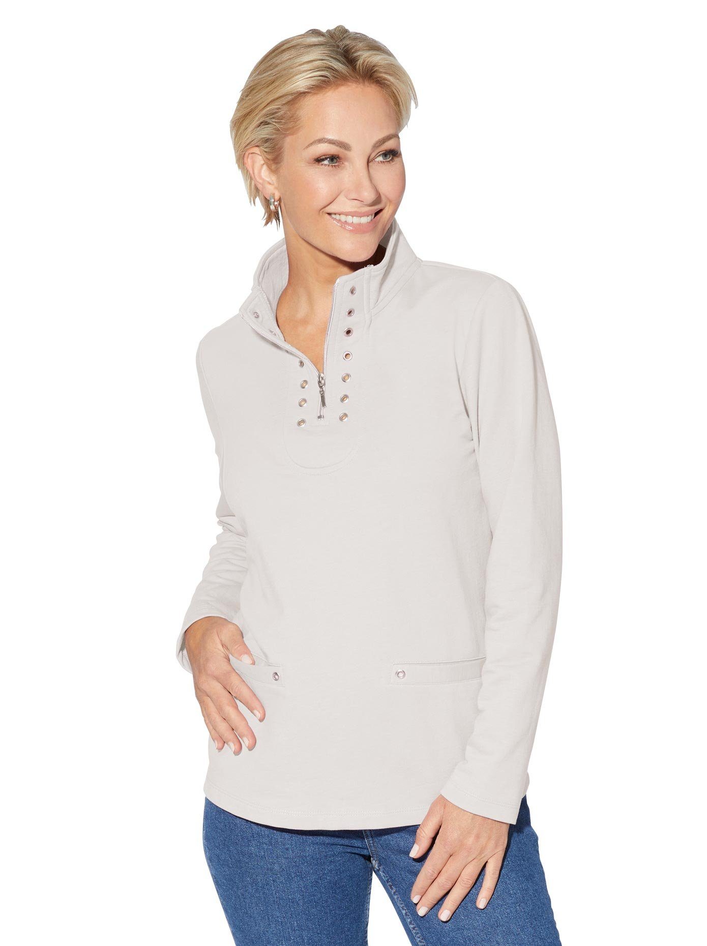 Casual Looks Shirt met lange mouwen Shirt (1-delig) dames longsleeves maat 42 wit