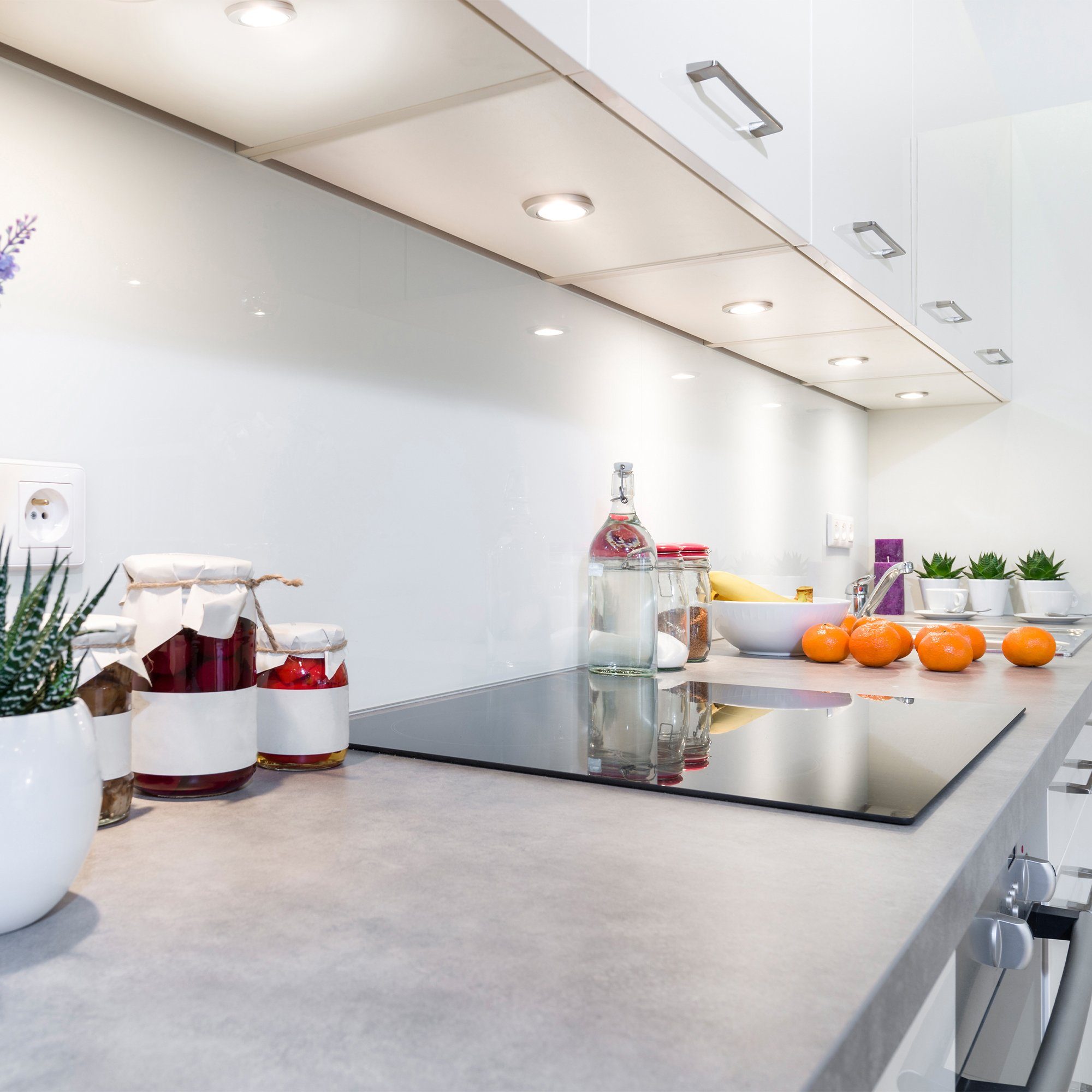 B.K.Licht Verlichting voor onderkast Kastlicht, onderbouwlamp, plat, opbouwspot, spots, 6-delige SET