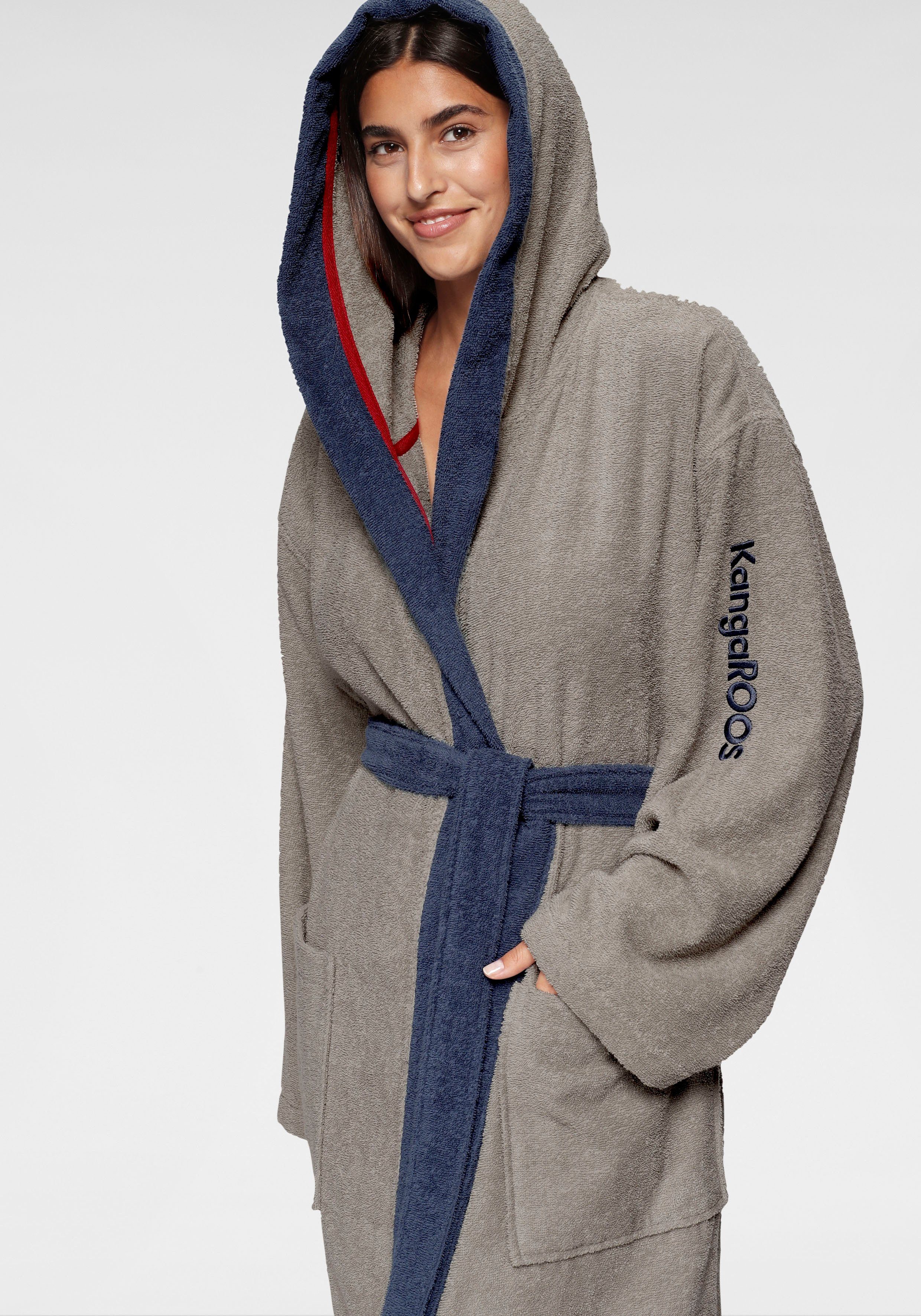 KangaROOS Uniseks badjas Henry, ideaal voor sauna & spa, hotelbadjas, ochtendjas (1 stuk)