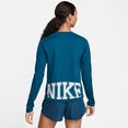 nike runningshirt dri-fit swoosh run women's mid layer blauw