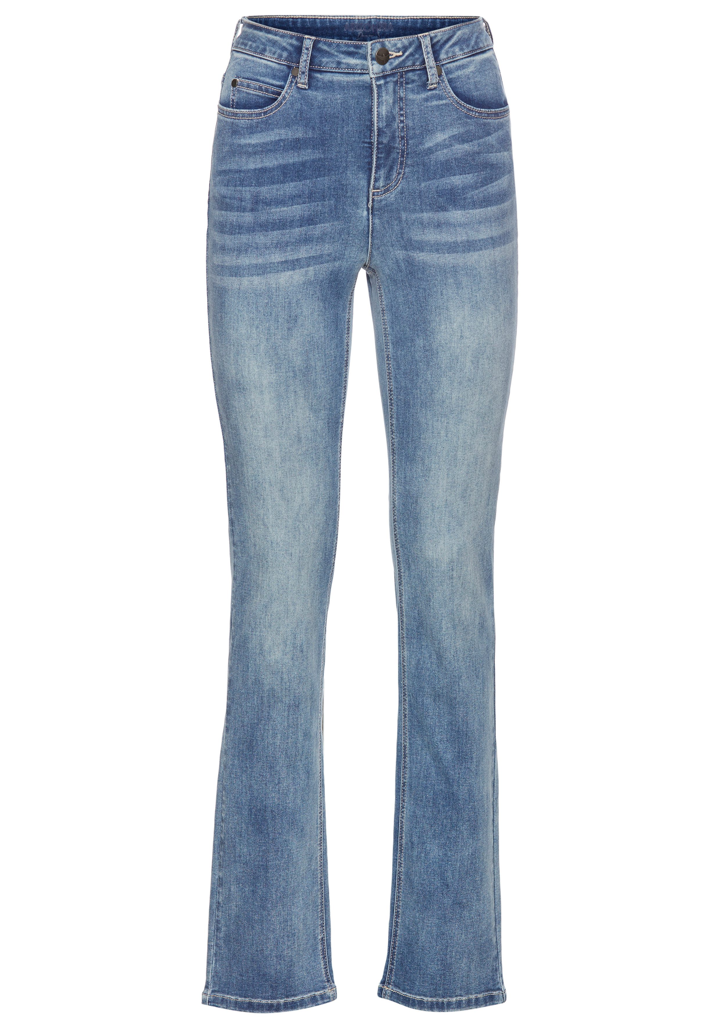 Arizona Straight jeans Ultra Stretch normale pasvorm, comfort fit, used-look-wassing