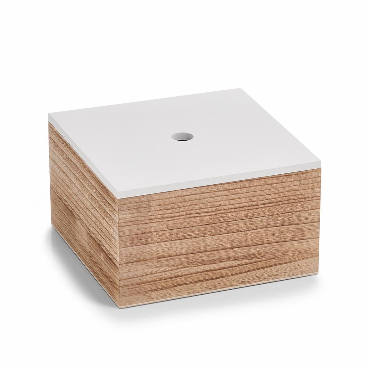 Zeller Present Opbergbox set van 3, hout, wit / naturel