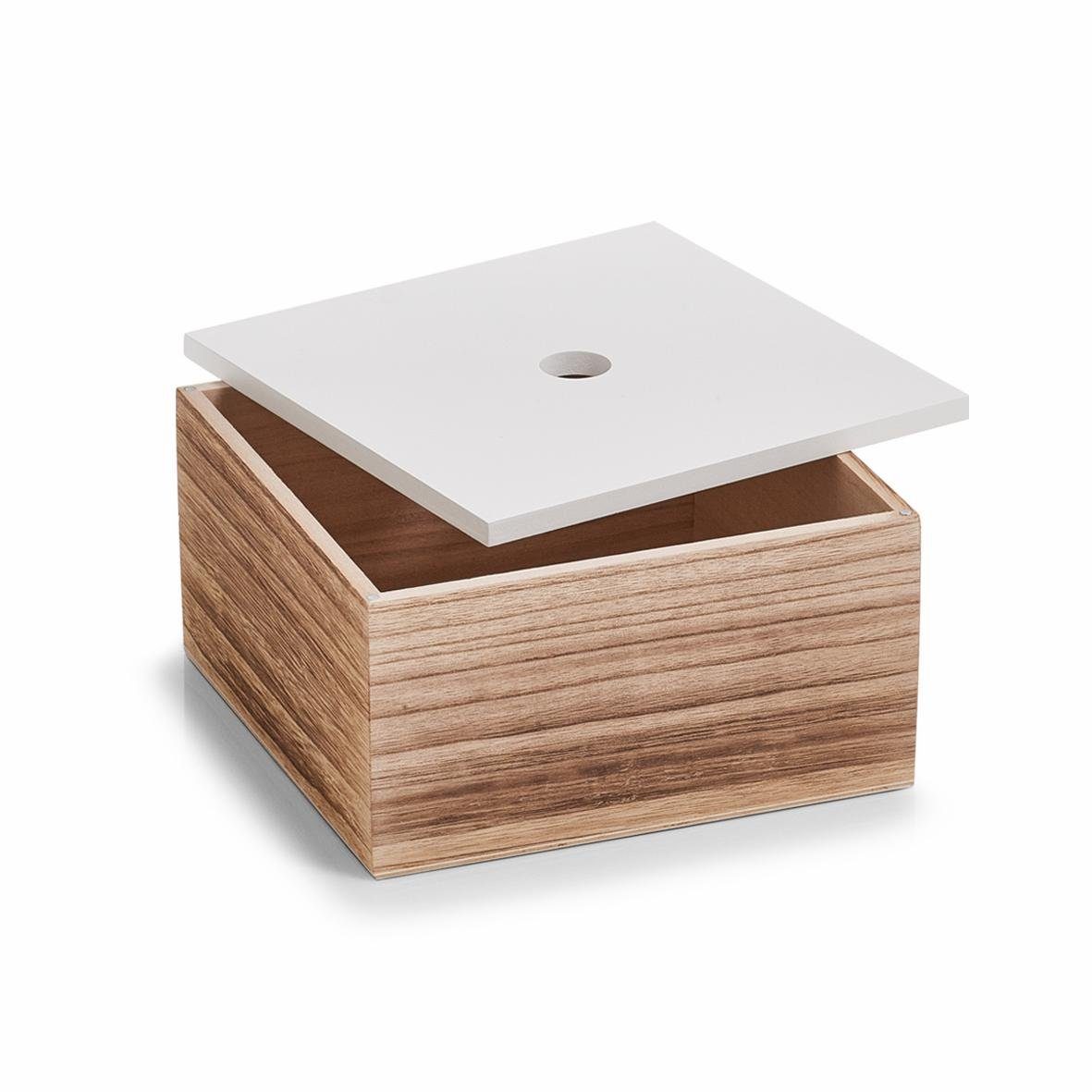 Zeller Present Opbergbox set van 3, hout, wit / naturel