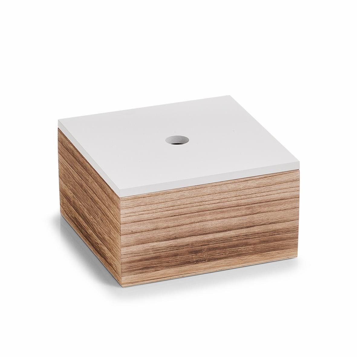 Zeller Present Opbergbox set van 3, hout, wit / naturel