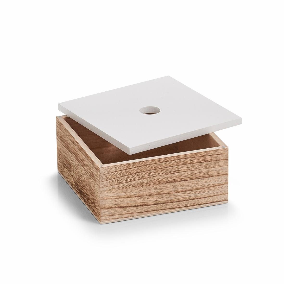 Zeller Present Opbergbox set van 3, hout, wit / naturel
