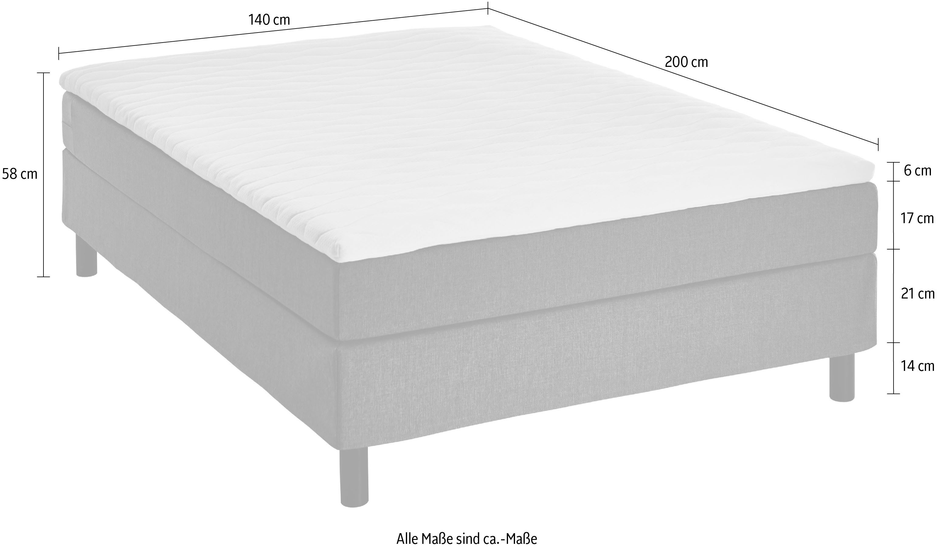 ATLANTIC home collection Boxspring Happy zonder hoofdbord, met topmatras, naar keuze met of zonder beddengoed