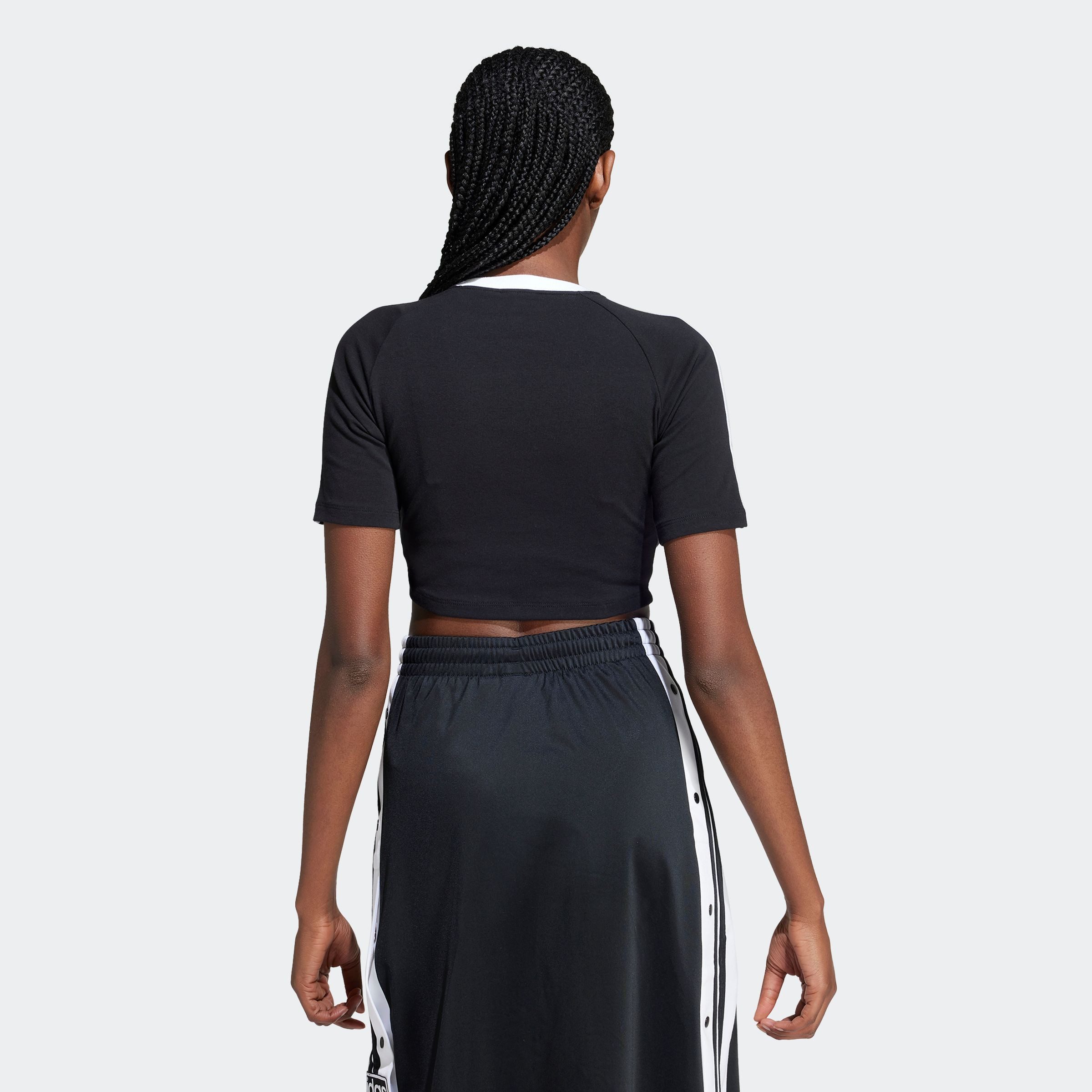 adidas Originals T-shirt 3 S BABY TEE Cropped drie-strepen shirt