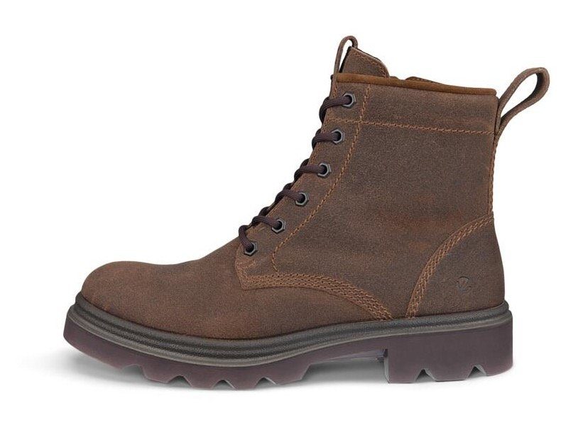 Ecco Hoge veterschoenen Grainer W ankle boot, winter boots, block heel, with lambswool lining