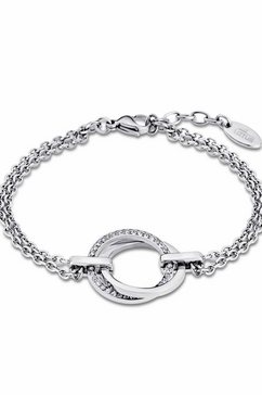 lotus style edelstalen armband privilege, ls1780-2x1 met glassteentjes zilver