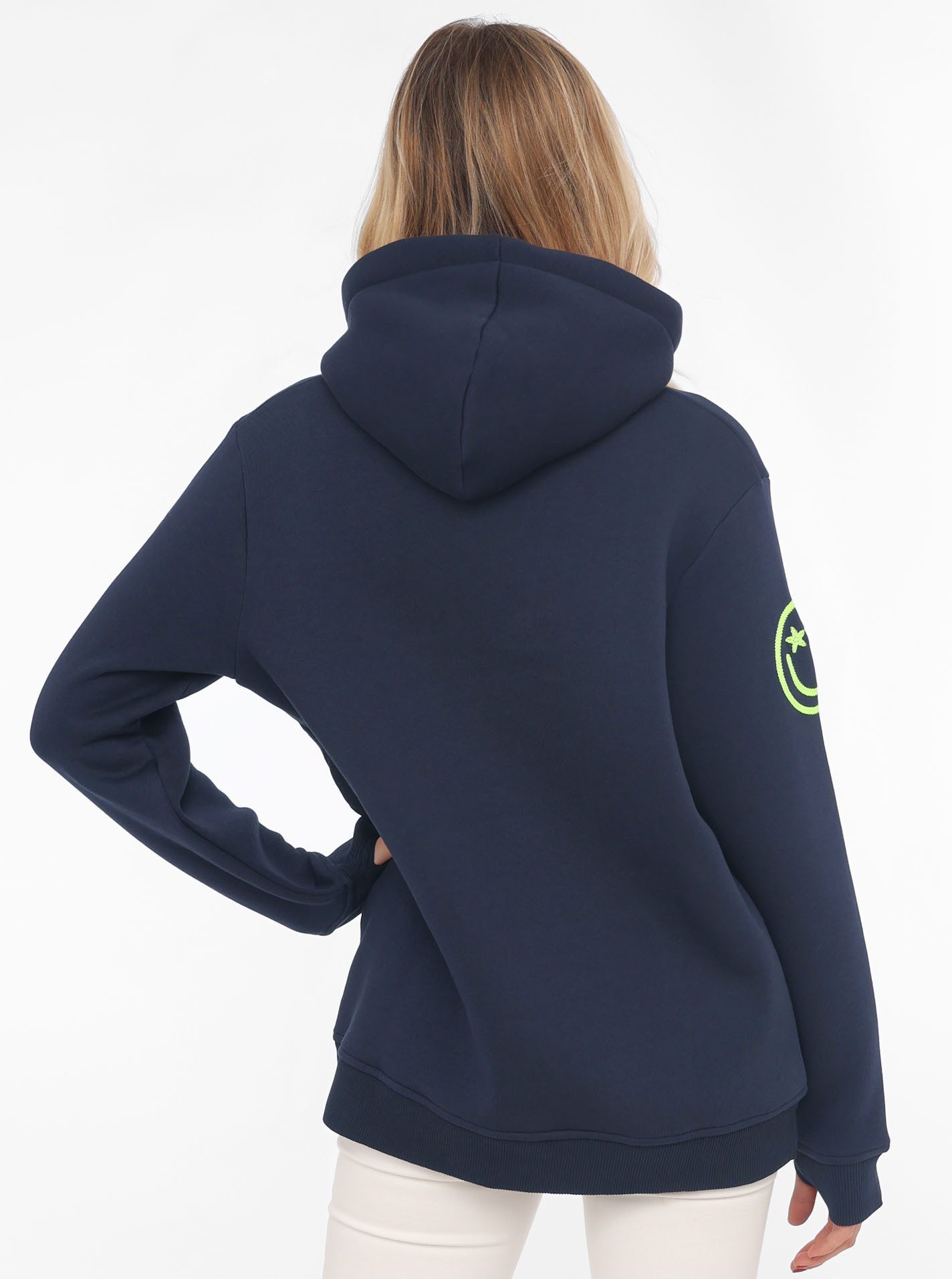 Zwillingsherz Hoodie Geluk met tekst geluk en kangoeroezakken