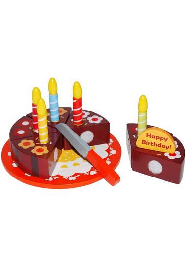 tanner speelgoed-levensmiddelen verjaardagstaart om te snijden (14-delig) multicolor