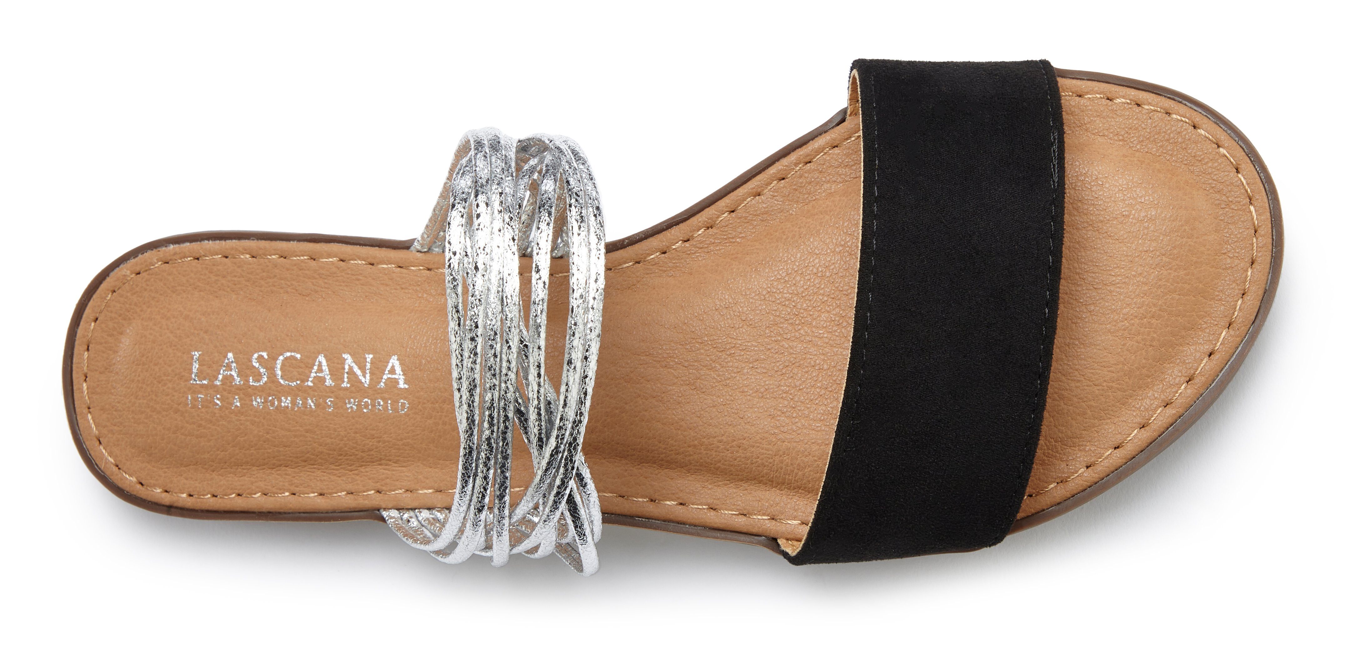 Lascana Slippers Mule, sandaal, open schoen met verfijnde bandjes
