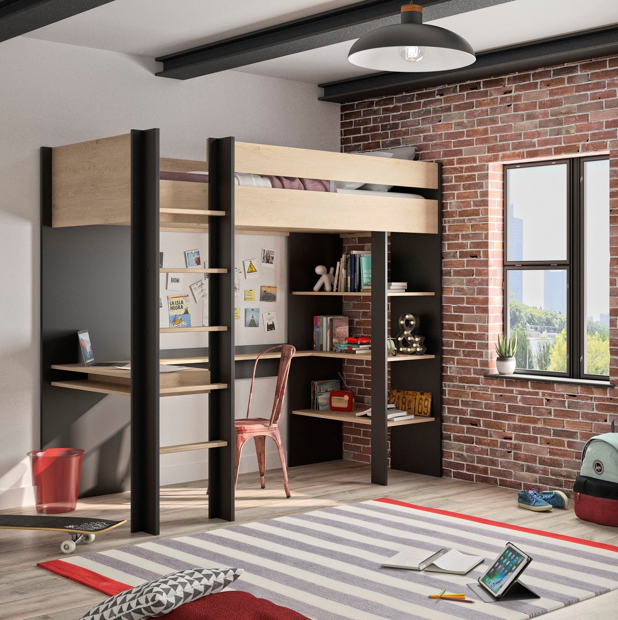 Gami Stapelbed Duplex met geïntegreerd bureau