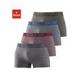 s.oliver red label beachwear boxershort gestreept met contrastkleurige weefband (set, 4 stuks) grijs