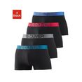 s.oliver red label beachwear boxershort met contrastkleurige weefband (set, 4 stuks) zwart