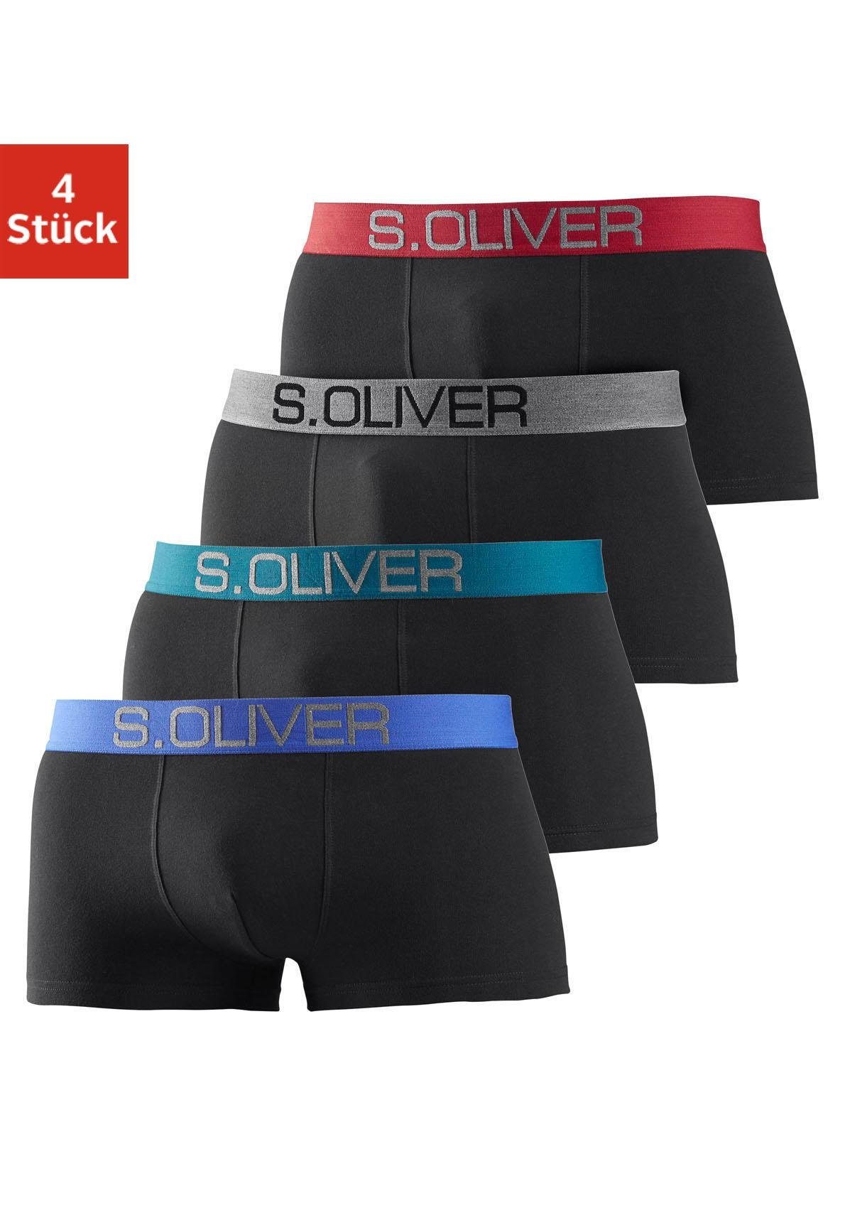 s.Oliver RED LABEL BODYWEAR hipster (set van 4), met contrastkleurige weefband