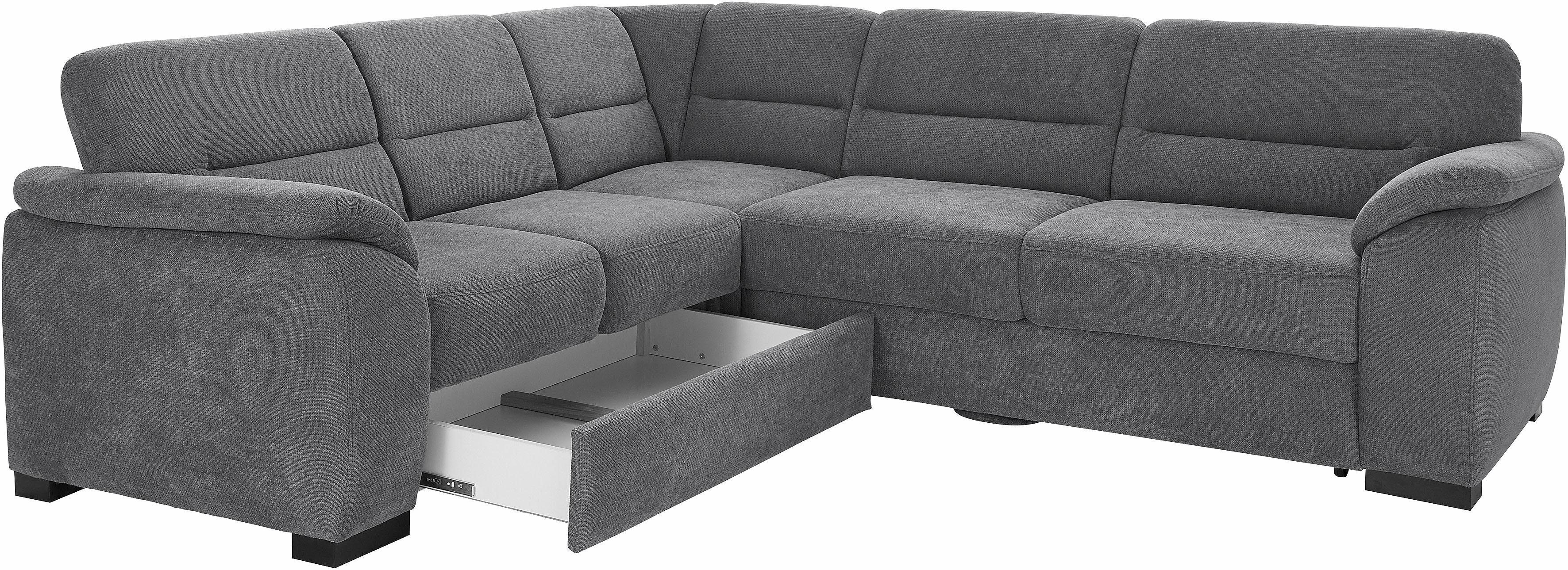 sit&more Hoekbank Montego L-vorm naar keuze met slaapfunctie en lade
