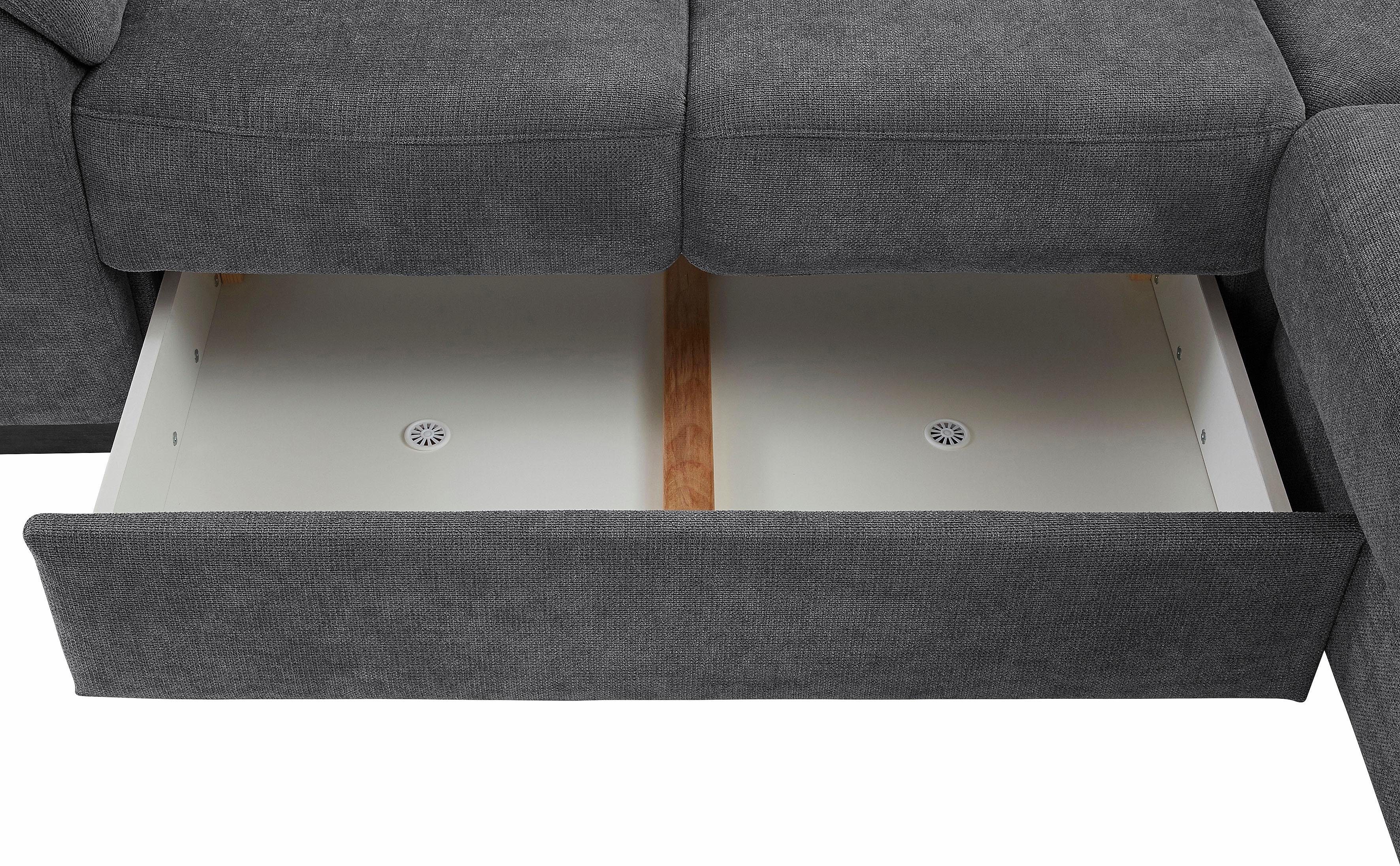 sit&more Hoekbank Montego L-vorm naar keuze met slaapfunctie en lade