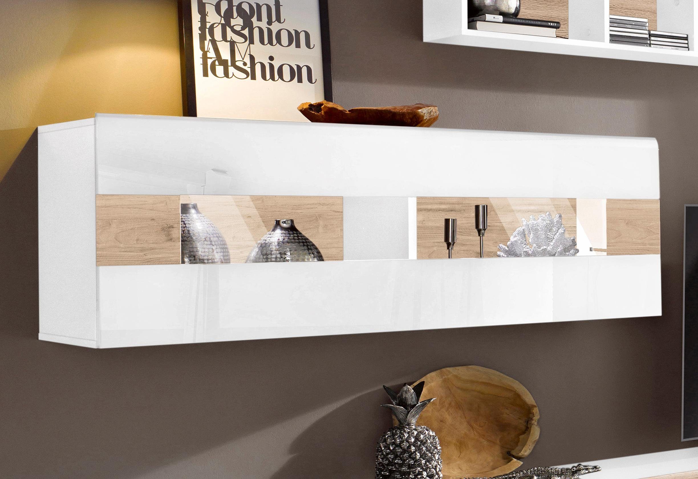 INOSIGN Hangende vitrinekast Toledo, breedte 131 cm trendy glazen vitrine met decoratieve MDF-front