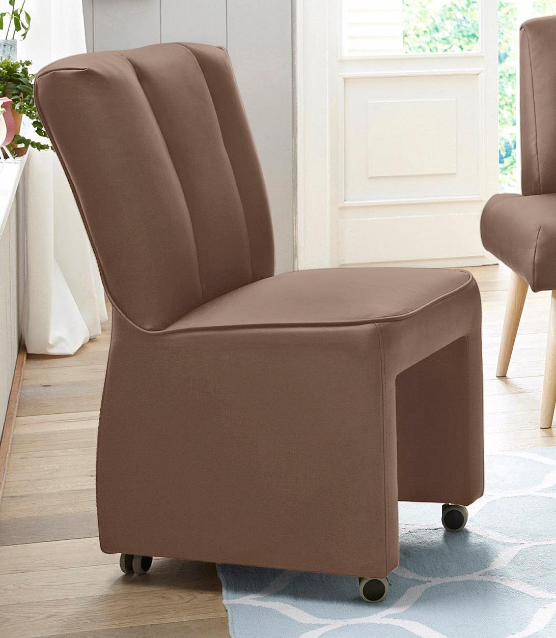 exxpo - sofa fashion Fauteuil Costa, loungestoel, hoge rugleuningstoel, op wielen, comfortabele zithoogte 53cm
