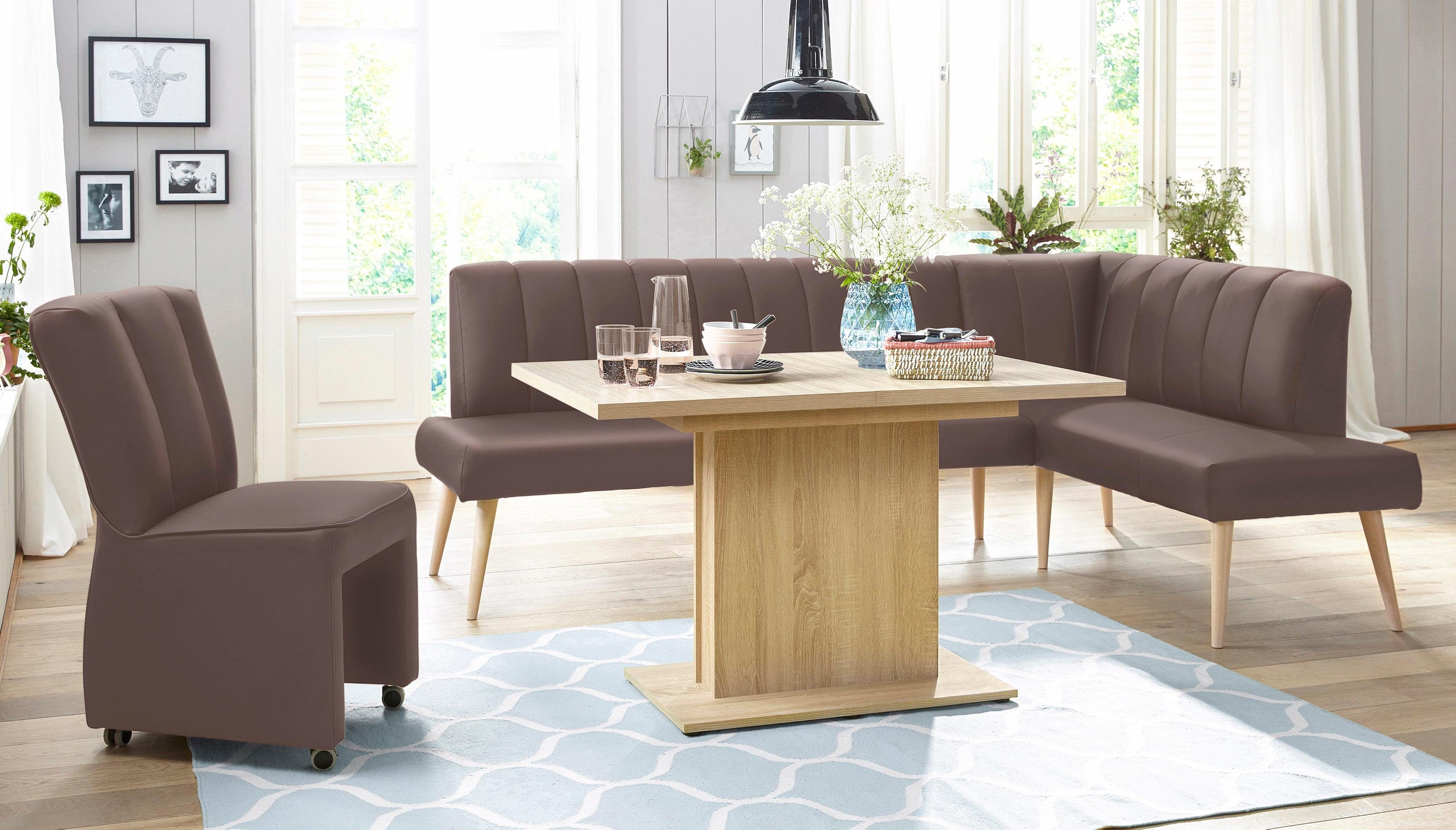 exxpo - sofa fashion Fauteuil Costa, loungestoel, hoge rugleuningstoel, op wielen, comfortabele zithoogte 53cm