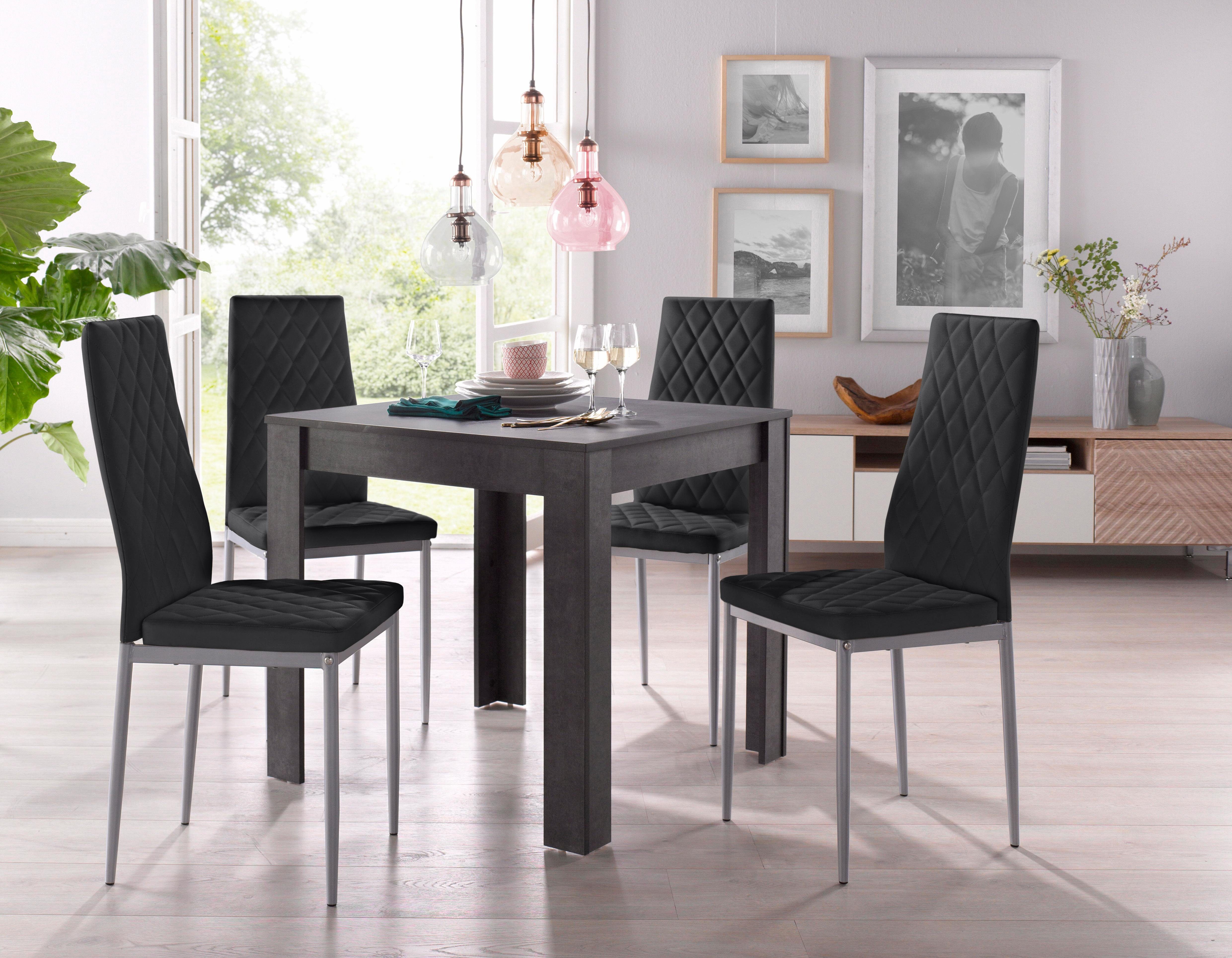 INOSIGN Eethoek Lynn + Brooke met tafel in leisteenkleur, breedte 80 cm (set)