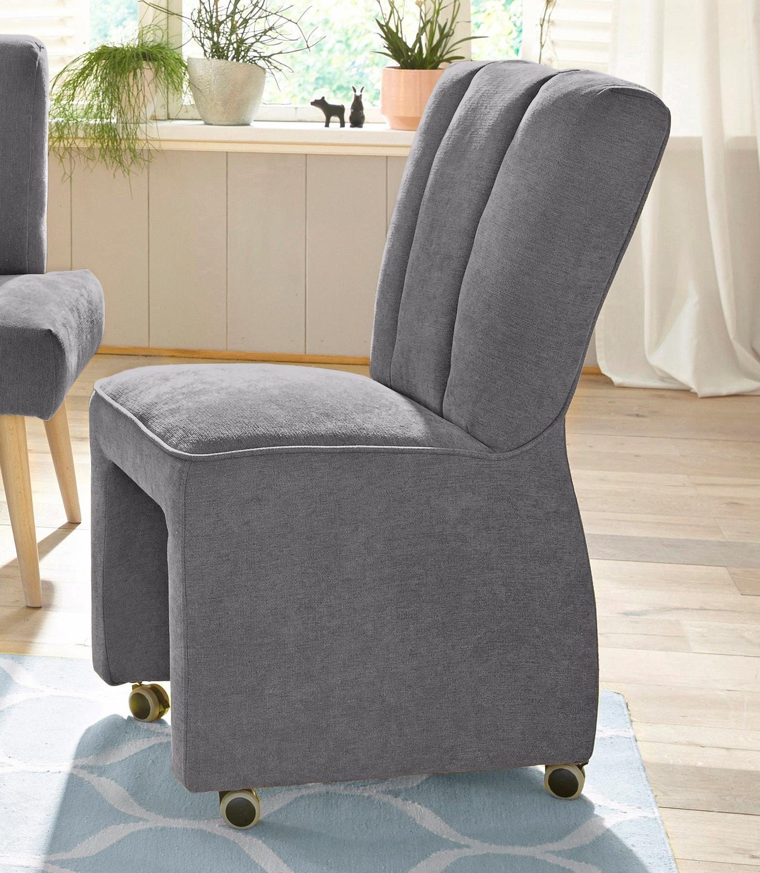 exxpo - sofa fashion Fauteuil Costa, loungestoel, hoge rugleuningstoel, op wielen, comfortabele zithoogte 53cm