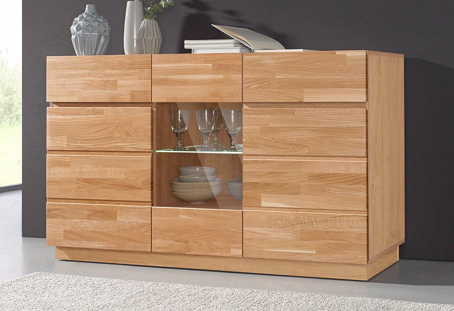 Home affaire Dressoir Laima Commode, breedte 140 cm, deels massief, FSC-gecertificeerd dressoirs bruin