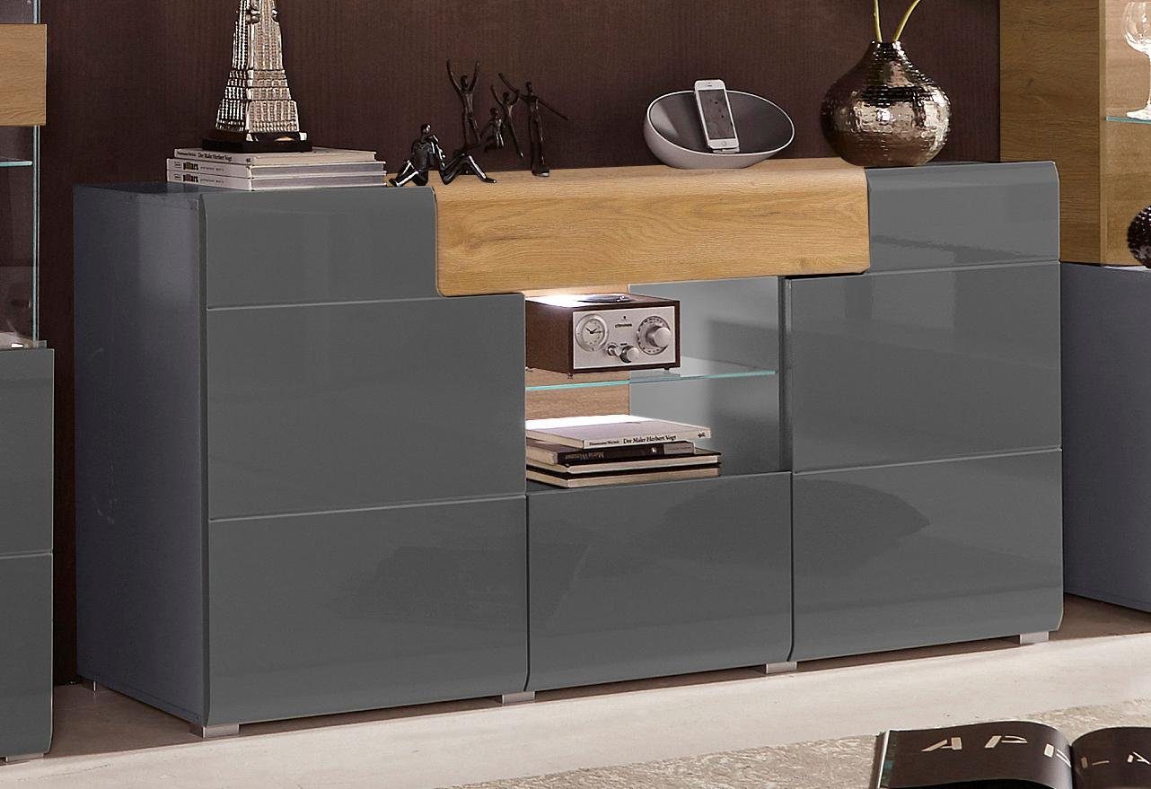 INOSIGN Dressoir Toledo, breedte 159 cm, moderne sidetable met decoratief freeswerk, greeploos