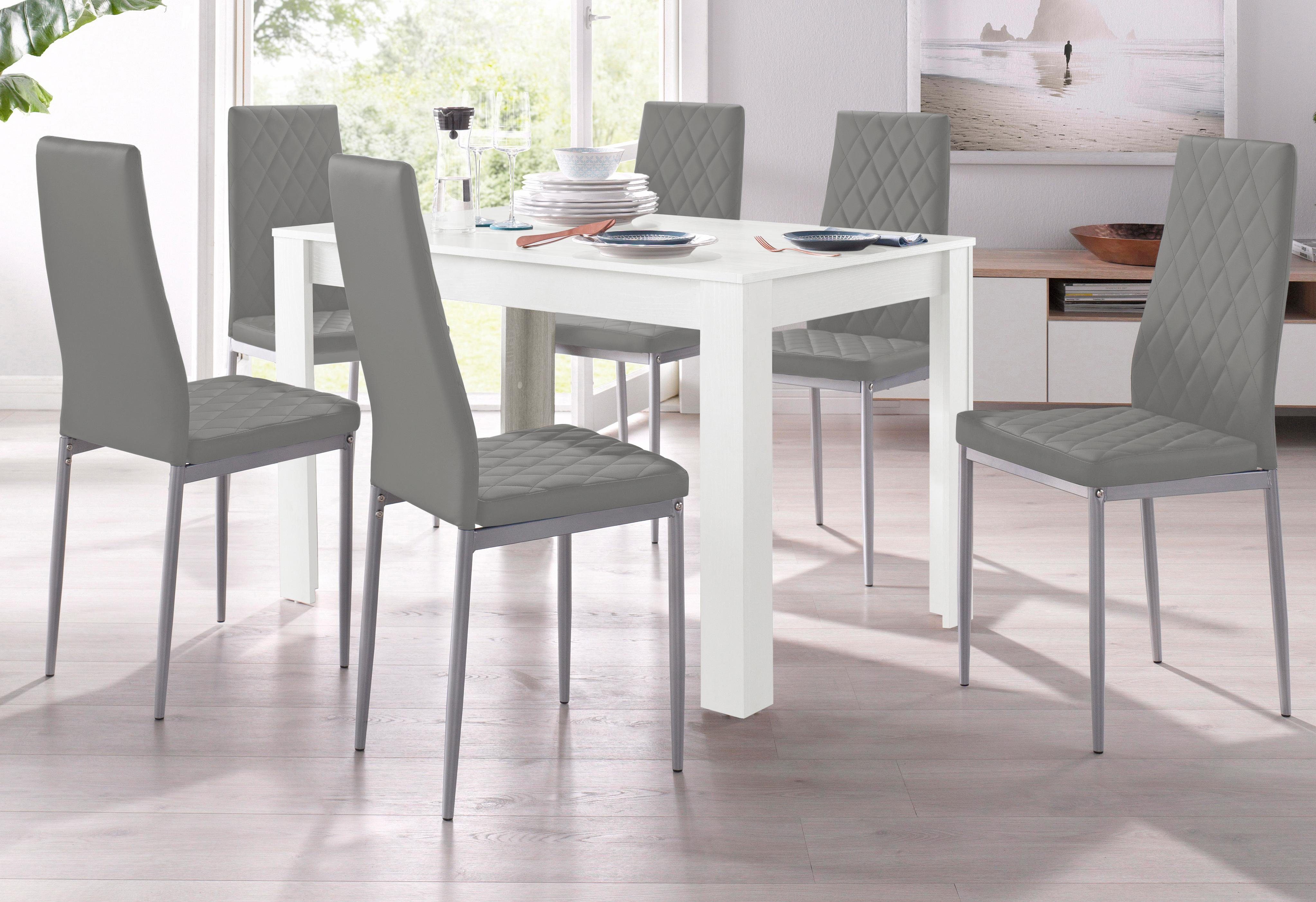 INOSIGN Eethoek TOPSELLER! Tafel, stoel, OTTOs keuze (set, 5-delig) eethoeken wit