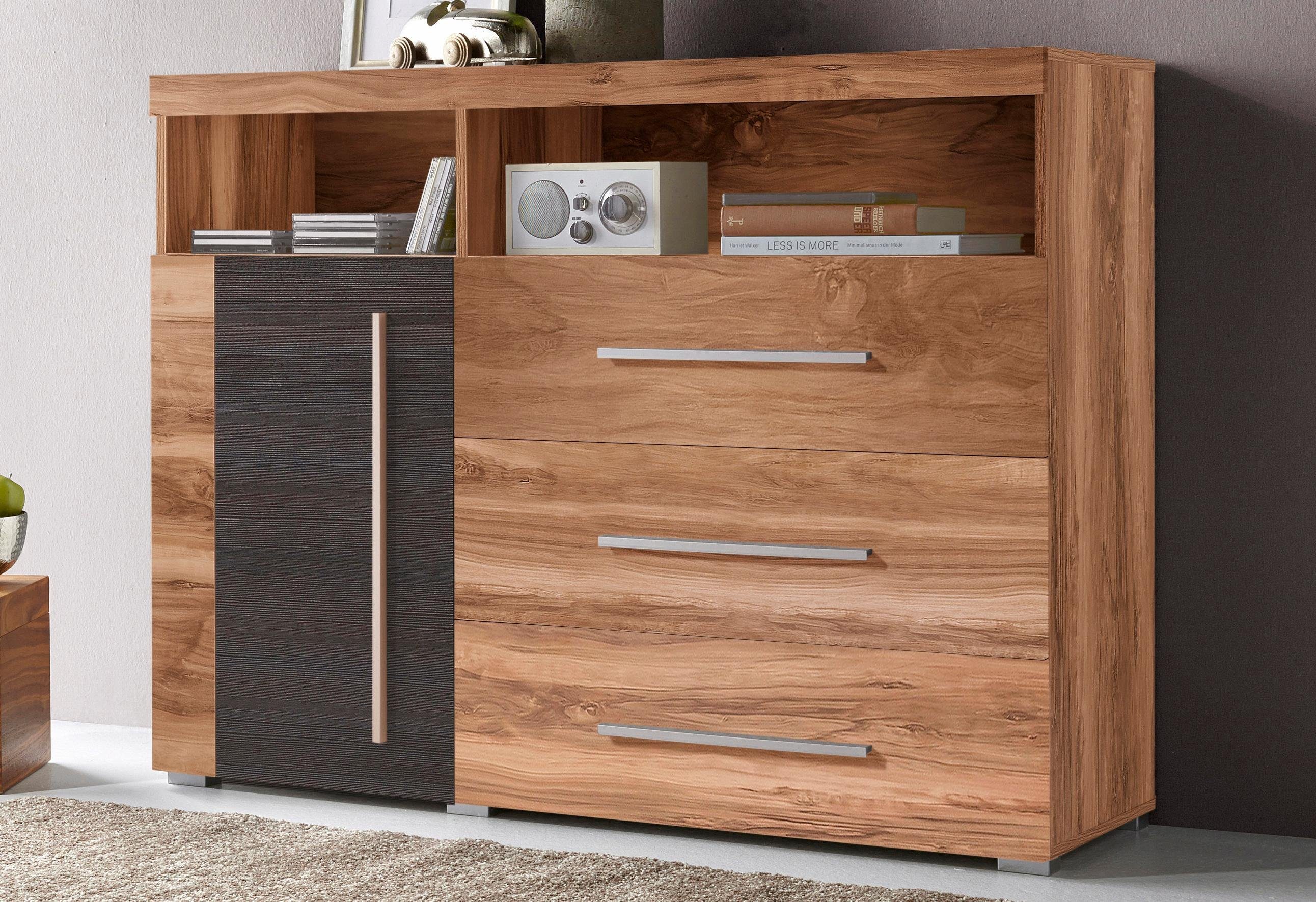INOSIGN Kast Roger, breedte 120 cm, moderne sidetable met 3 laden Commode met veel opbergruimte, afmetingen 120x92x38,5 (B/H/D)