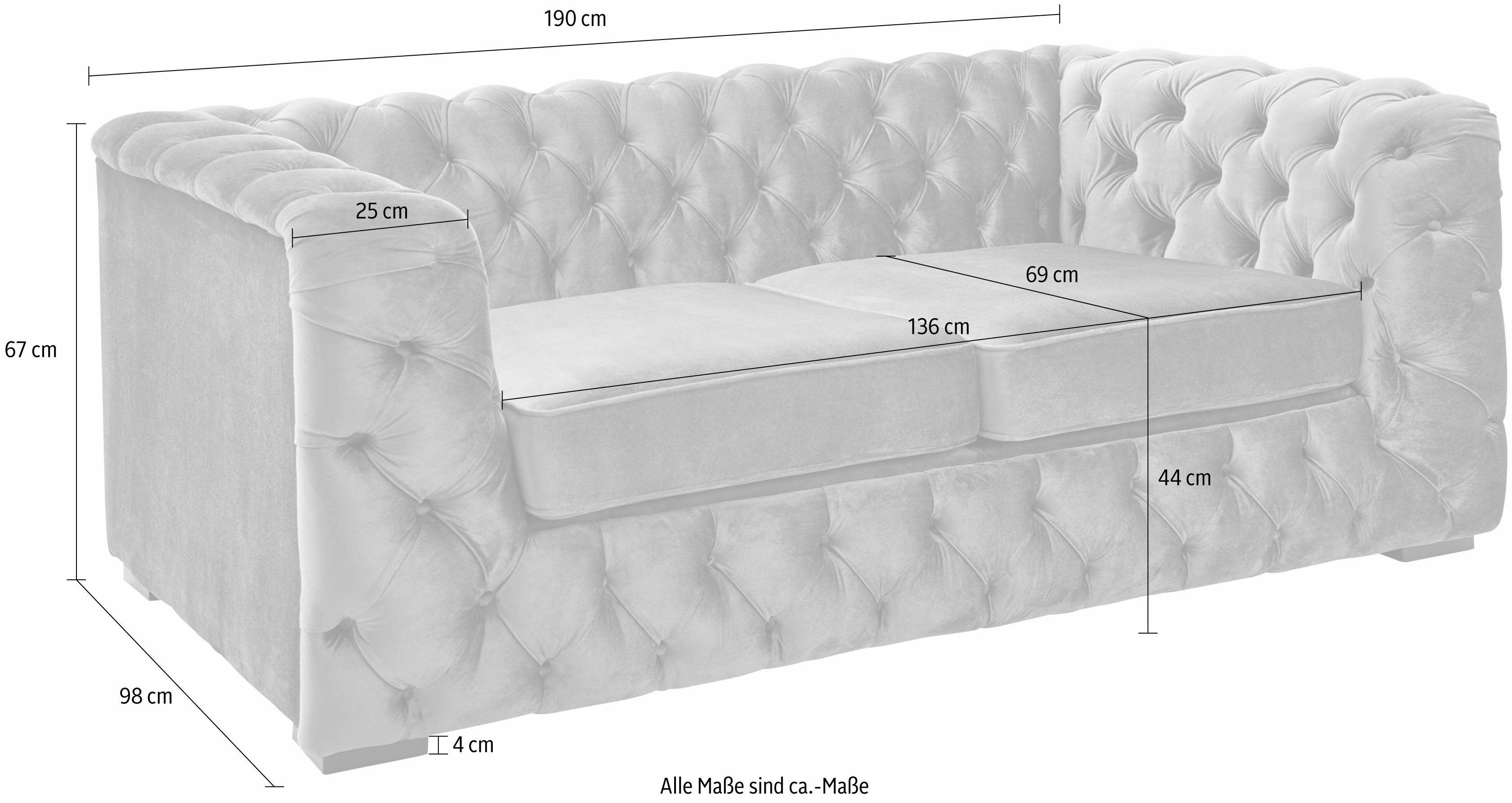 Guido Maria Kretschmer Home&Living Chesterfield-bank Kalina met klassieke chesterfield-capitonnage