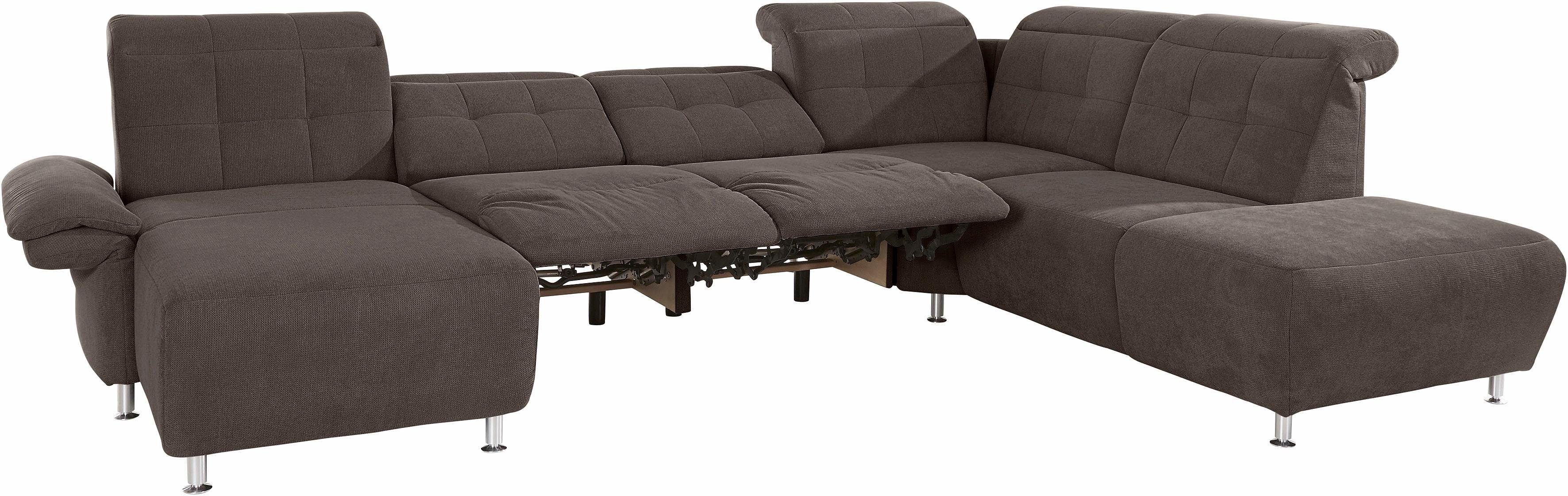 Places of Style Zithoek Manhattan U-vorm bank met elektrische relaxfunctie, verstelbare armleuningen