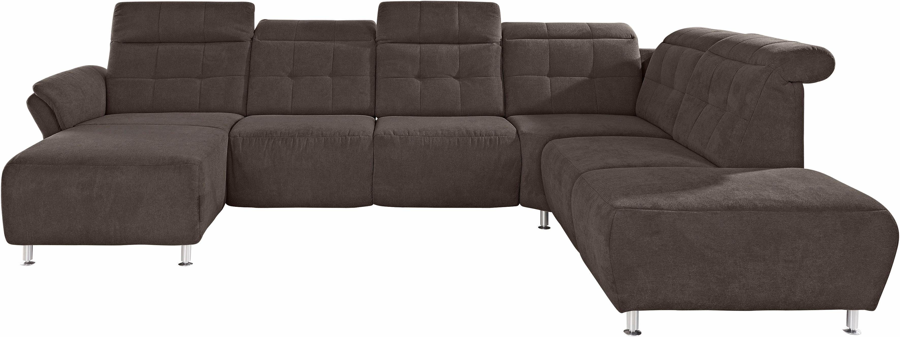 Places of Style Zithoek Manhattan U-vorm bank met elektrische relaxfunctie, verstelbare armleuningen