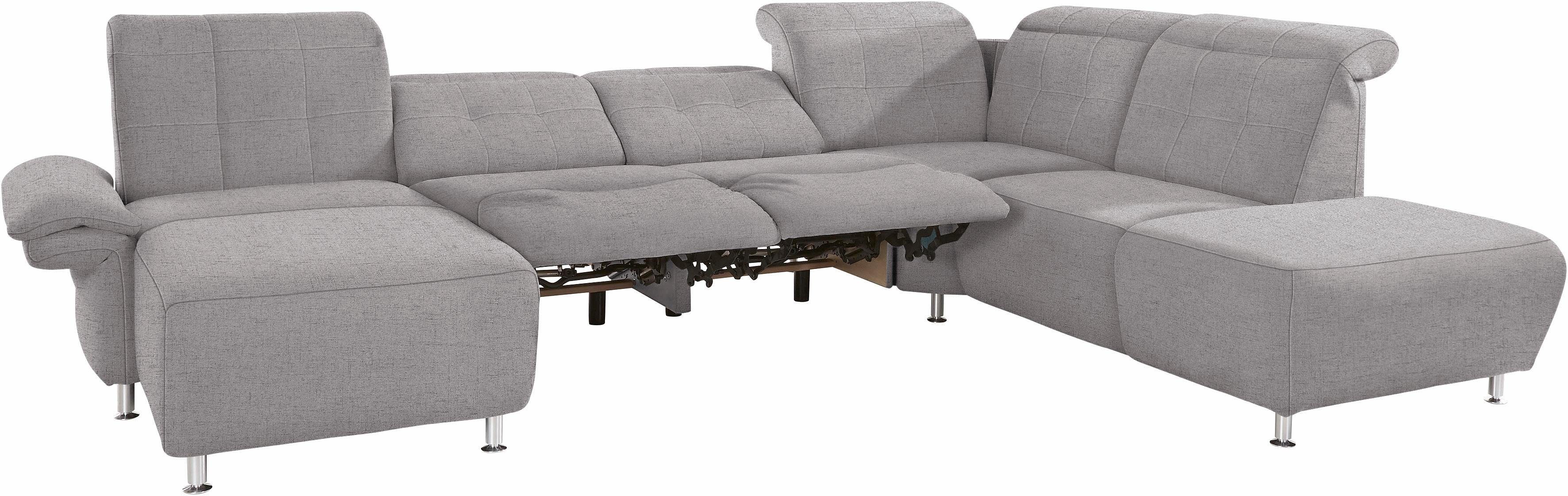 Places of Style Zithoek Manhattan U-vorm bank met elektrische relaxfunctie, verstelbare armleuningen