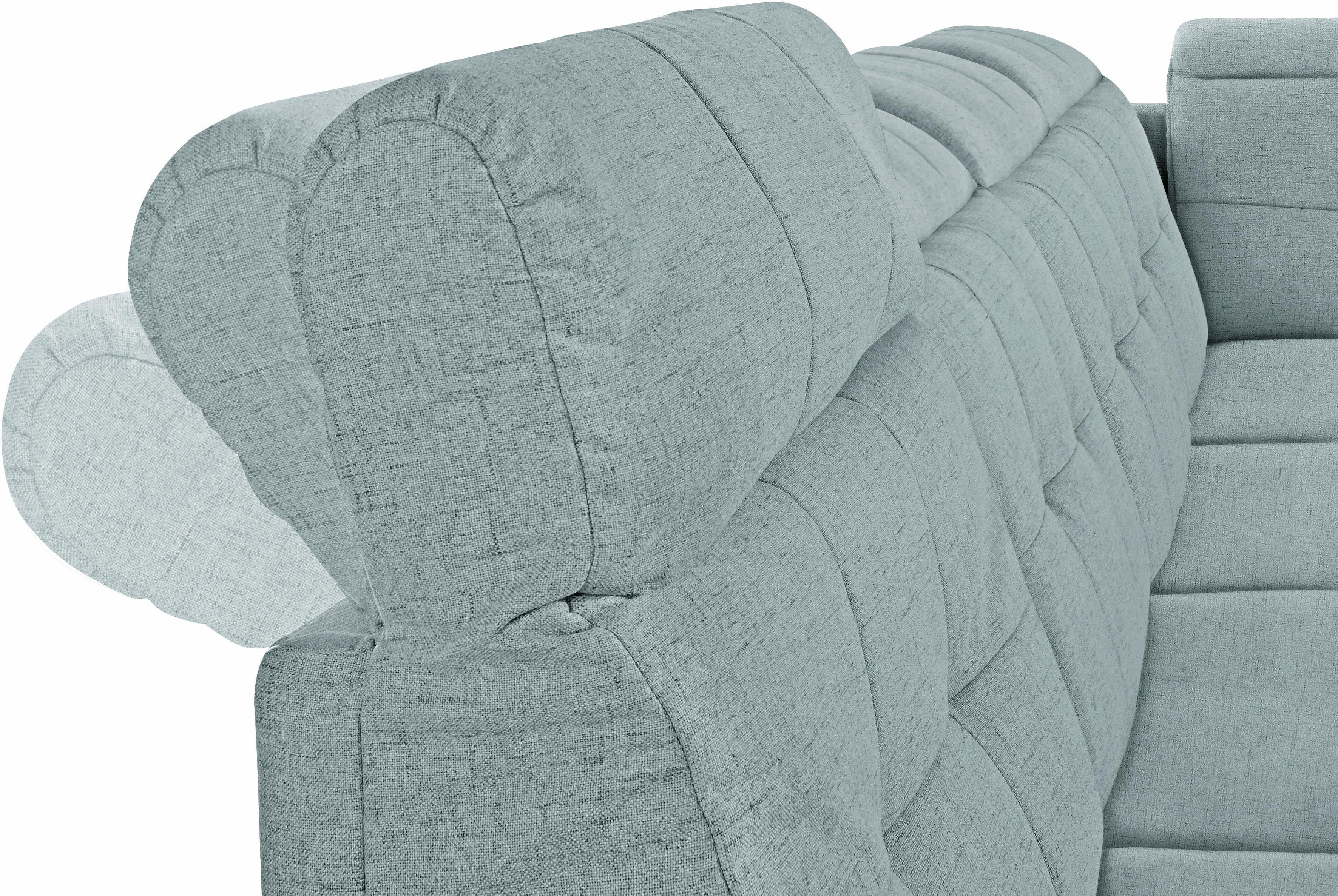 Places of Style Zithoek Manhattan U-vorm bank met elektrische relaxfunctie, verstelbare armleuningen