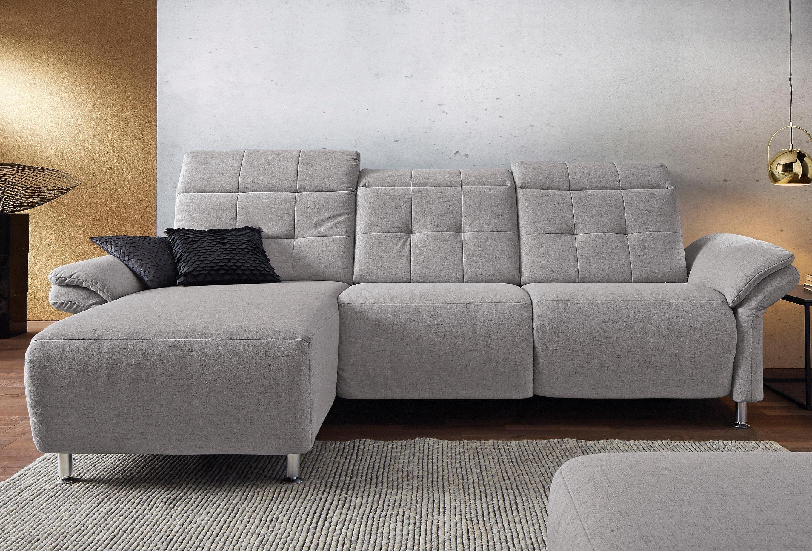 Places of Style Hoekbank Manhattan L-vorm bank met elektrische relaxfunctie, verstelbare armleuningen