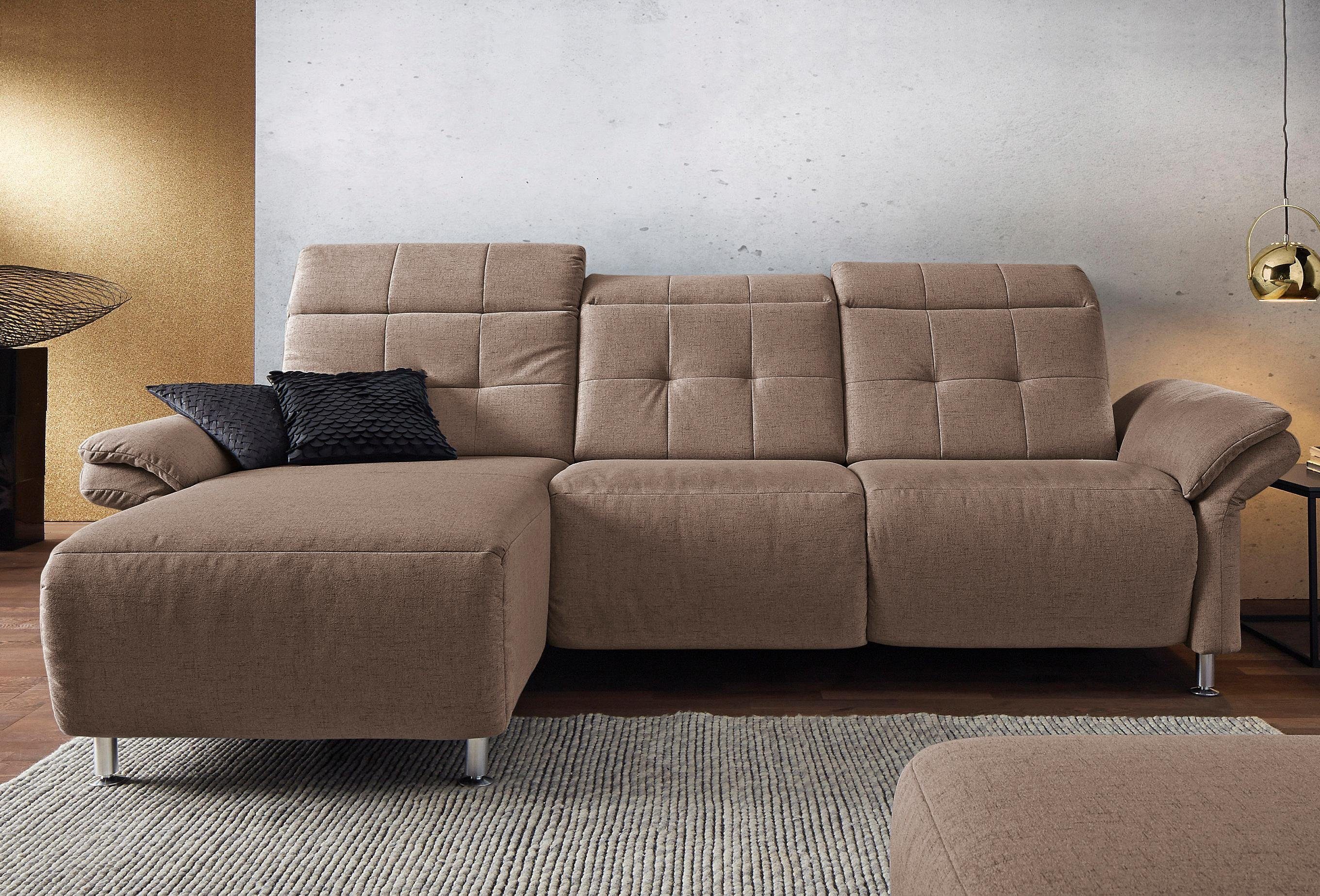 Places of Style Hoekbank Manhattan L-vorm bank met elektrische relaxfunctie, verstelbare armleuningen