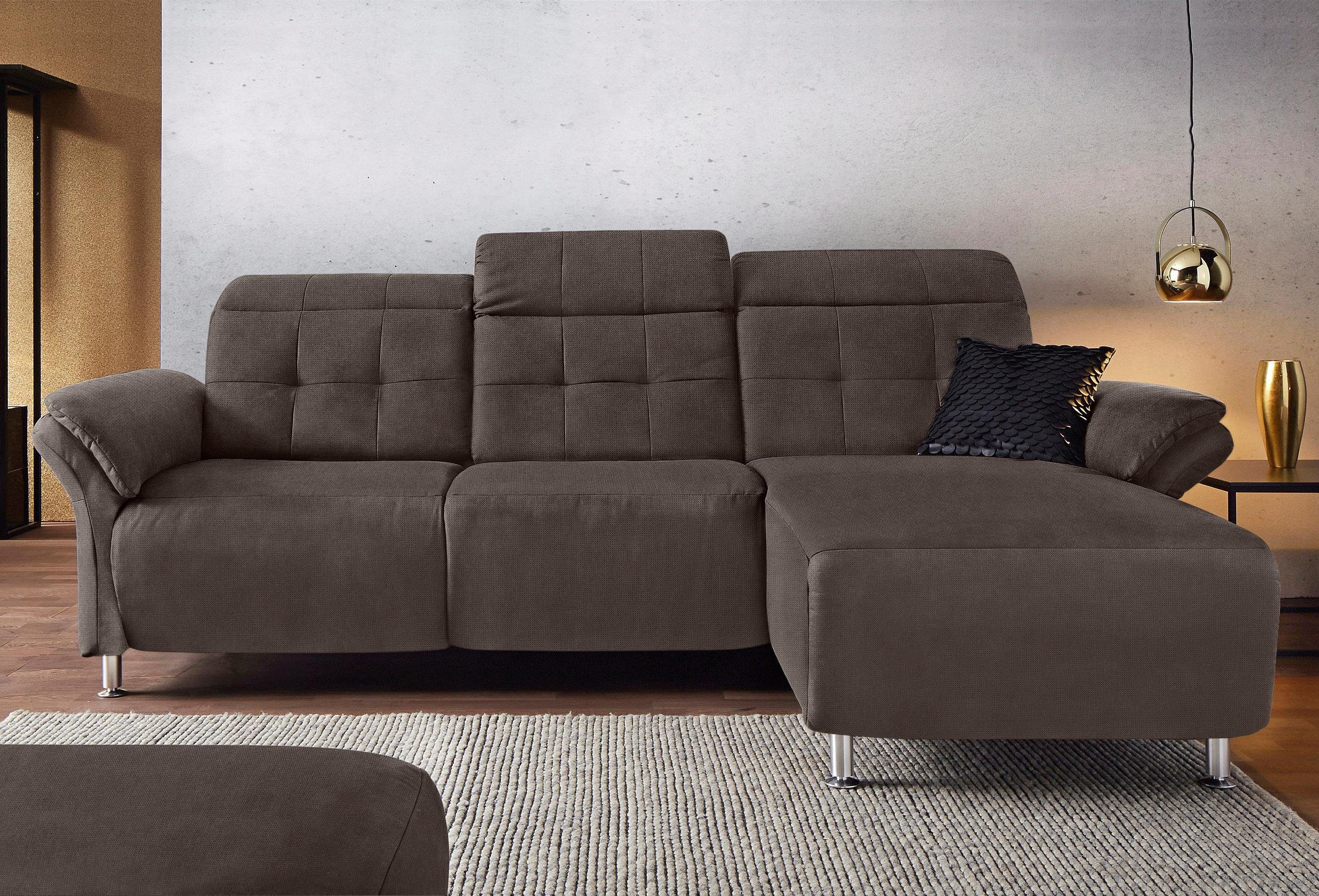 Places of Style Hoekbank Manhattan L-vorm bank met elektrische relaxfunctie, verstelbare armleuningen