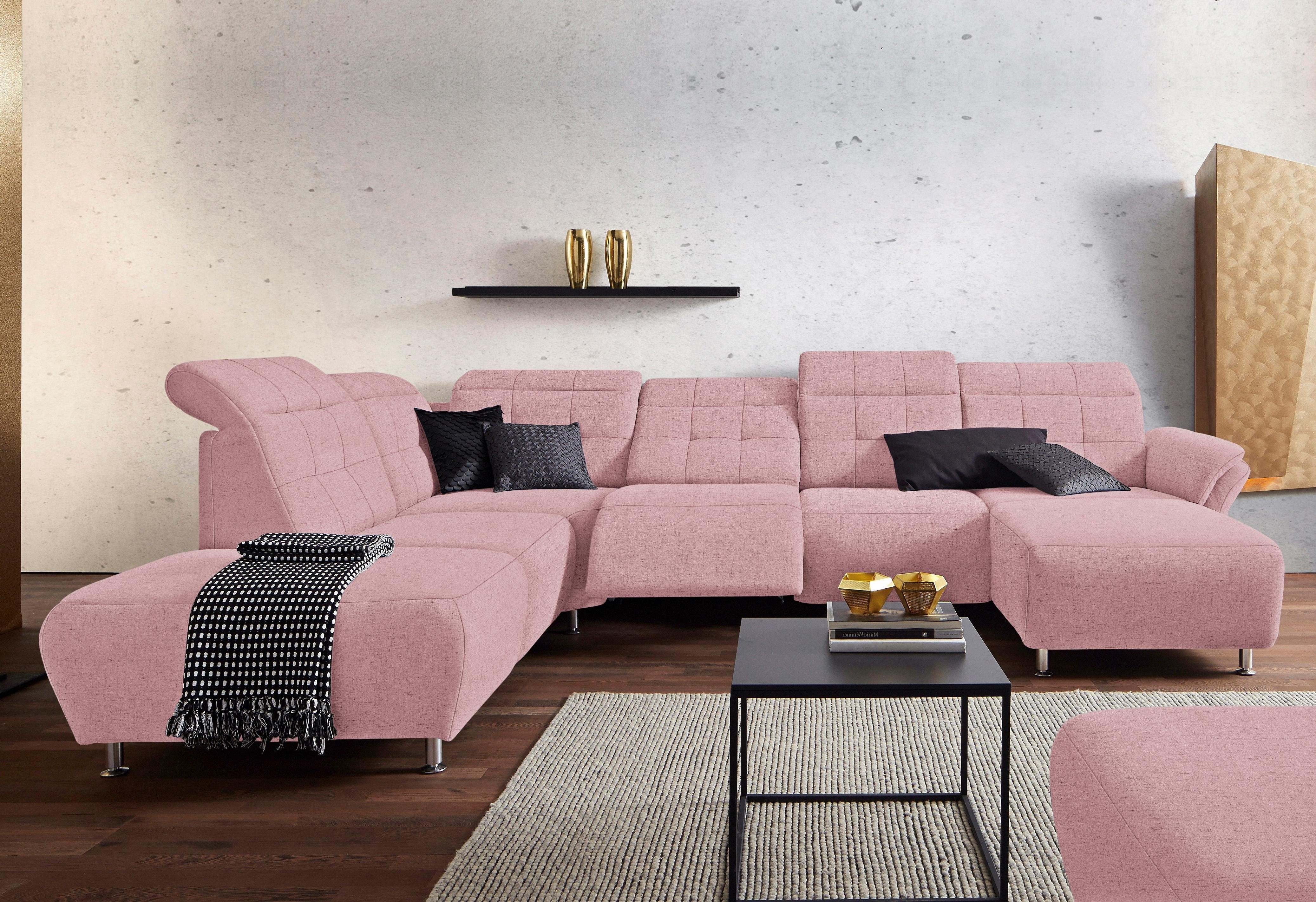 Places of Style Zithoek Manhattan U-vorm bank met elektrische relaxfunctie, verstelbare armleuningen