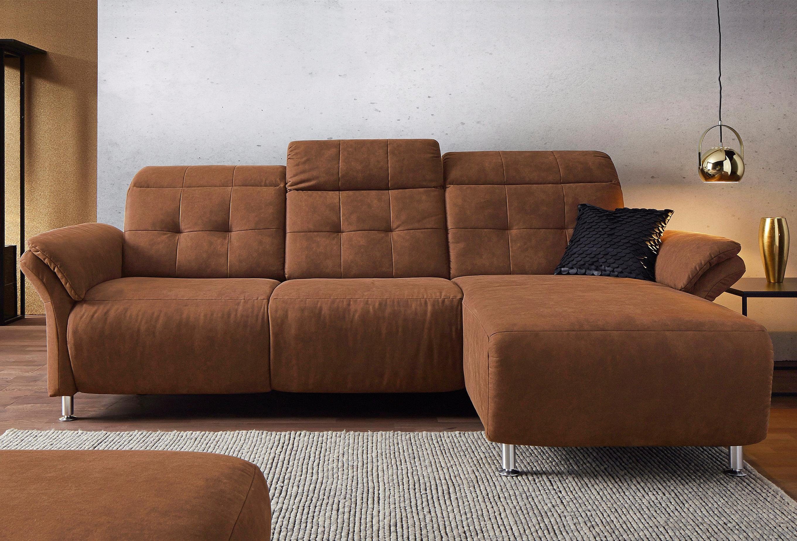 Places of Style Hoekbank Manhattan L-vorm bank met elektrische relaxfunctie, verstelbare armleuningen